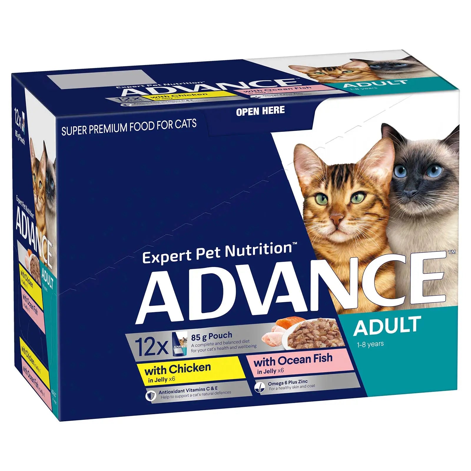 Advance Cat Food Pouch Adult Multipack with Chicken & Ocean Fish - Kellyville Pets