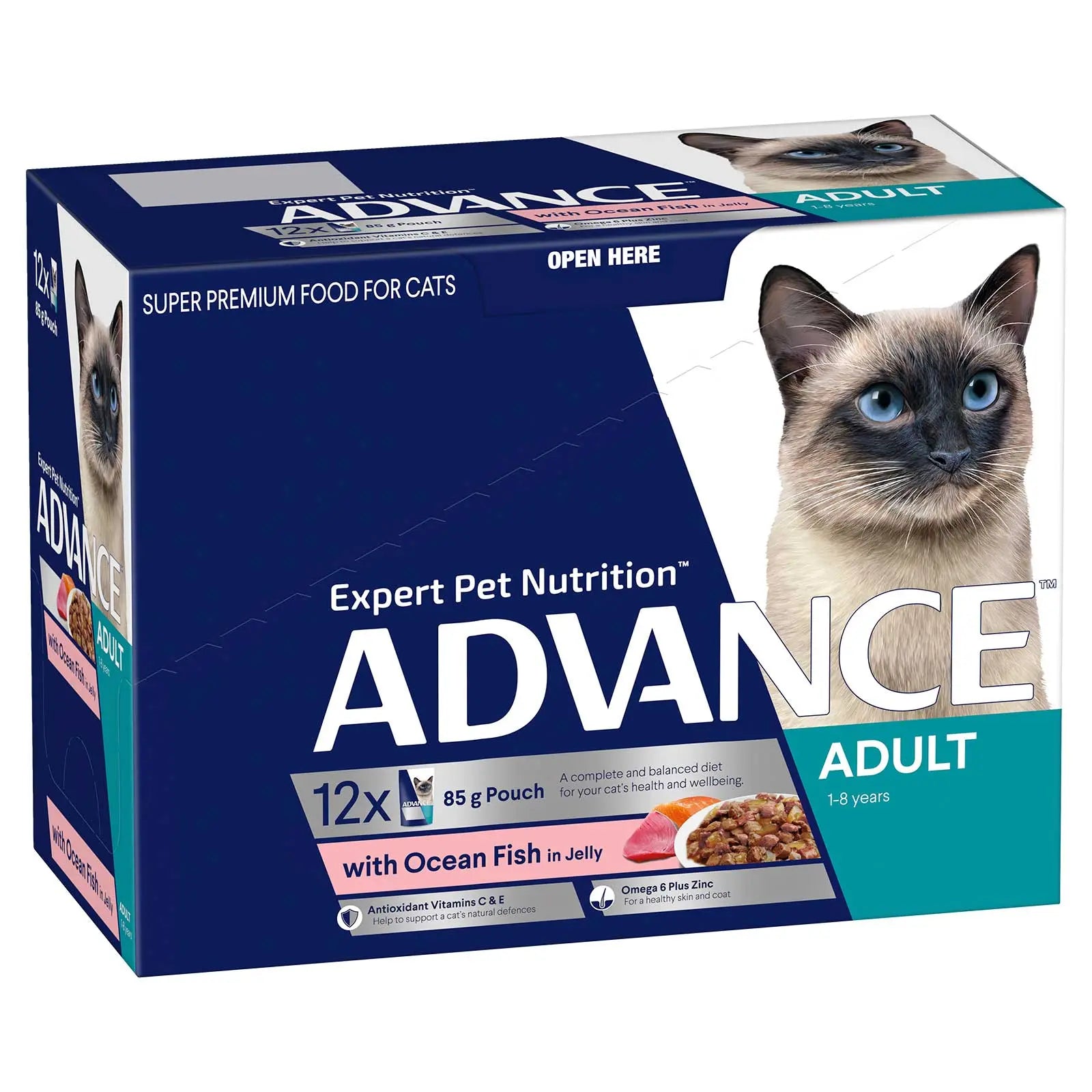 Advance Cat Food Pouch Adult with Ocean Fish in Jelly - Kellyville Pets