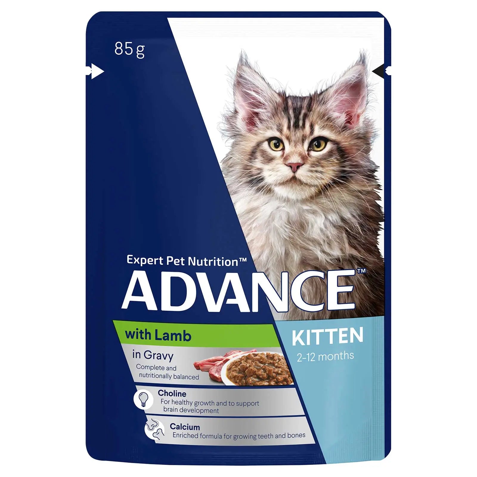 Advance Cat Food Pouch Kitten with Lamb in Gravy - Kellyville Pets