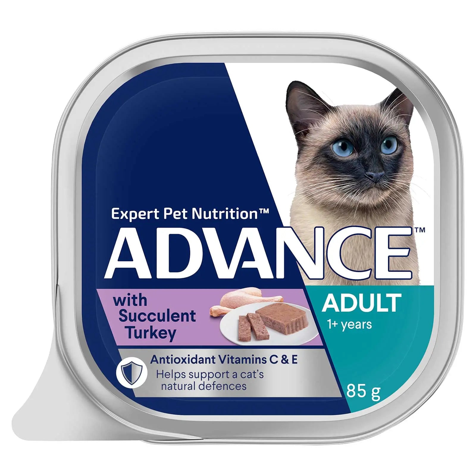Advance Cat Food Tray Adult with Succulent Turkey - Kellyville Pets