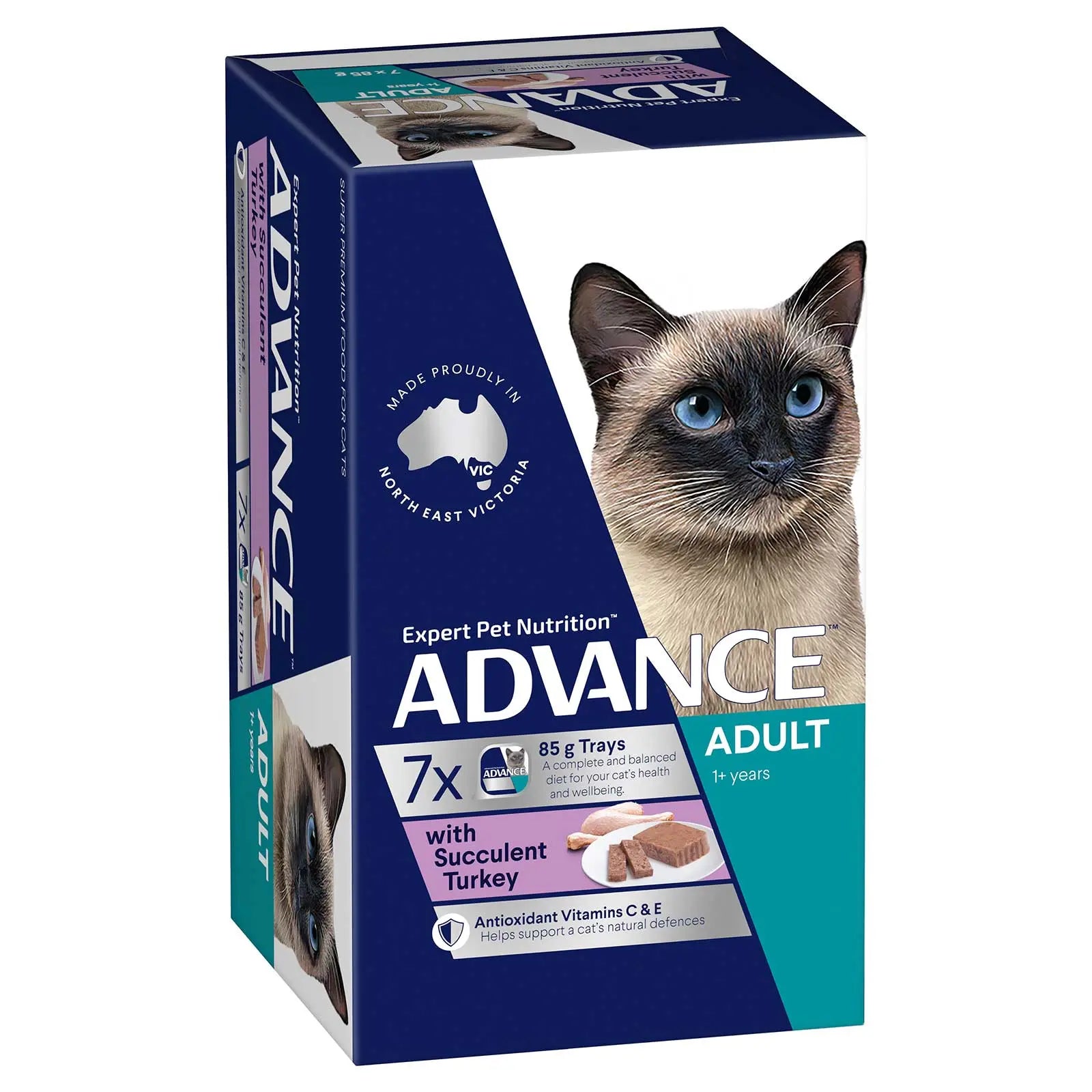 Advance Cat Food Tray Adult with Succulent Turkey - Kellyville Pets