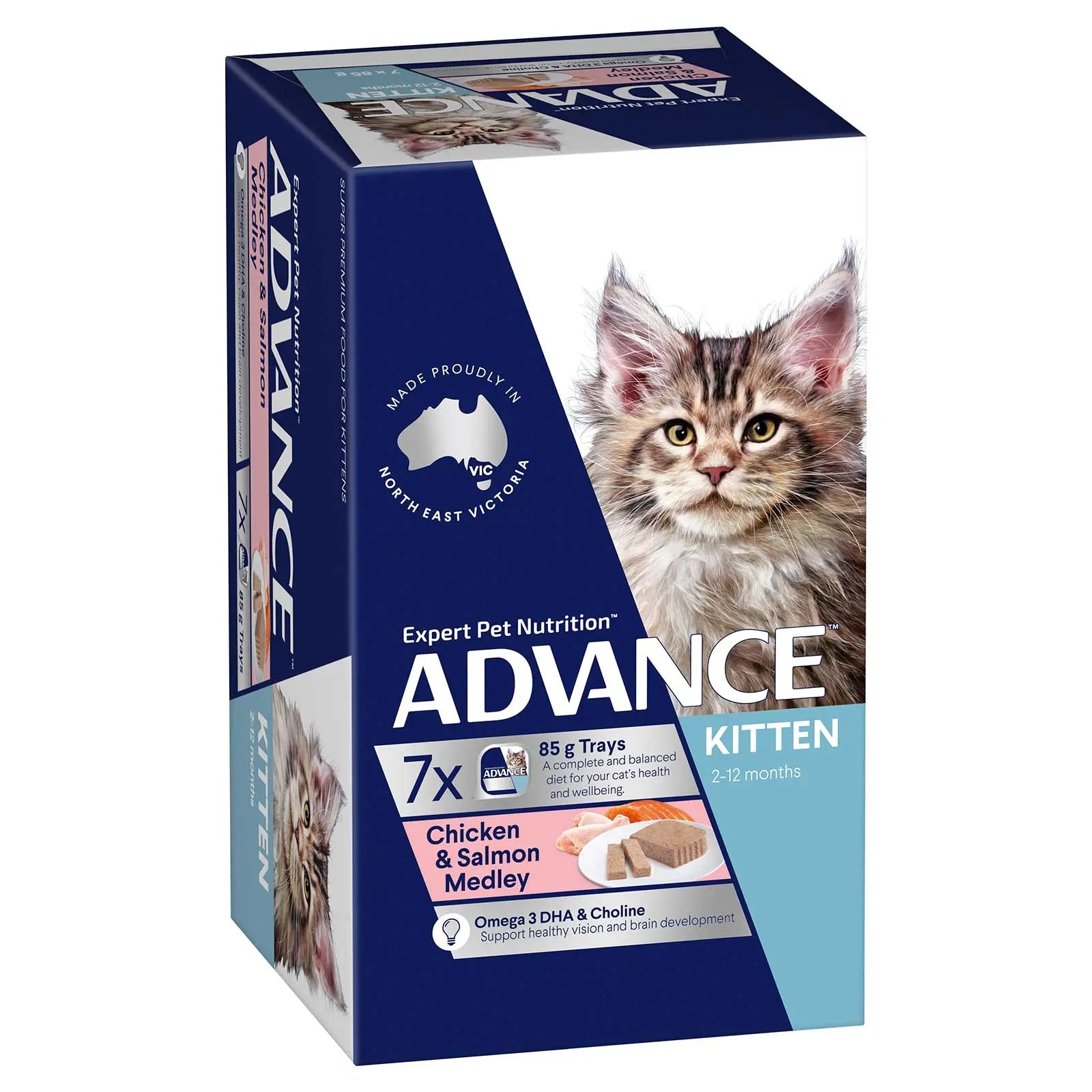 Advance Cat Food Tray Kitten Chicken & Salmon - Kellyville Pets