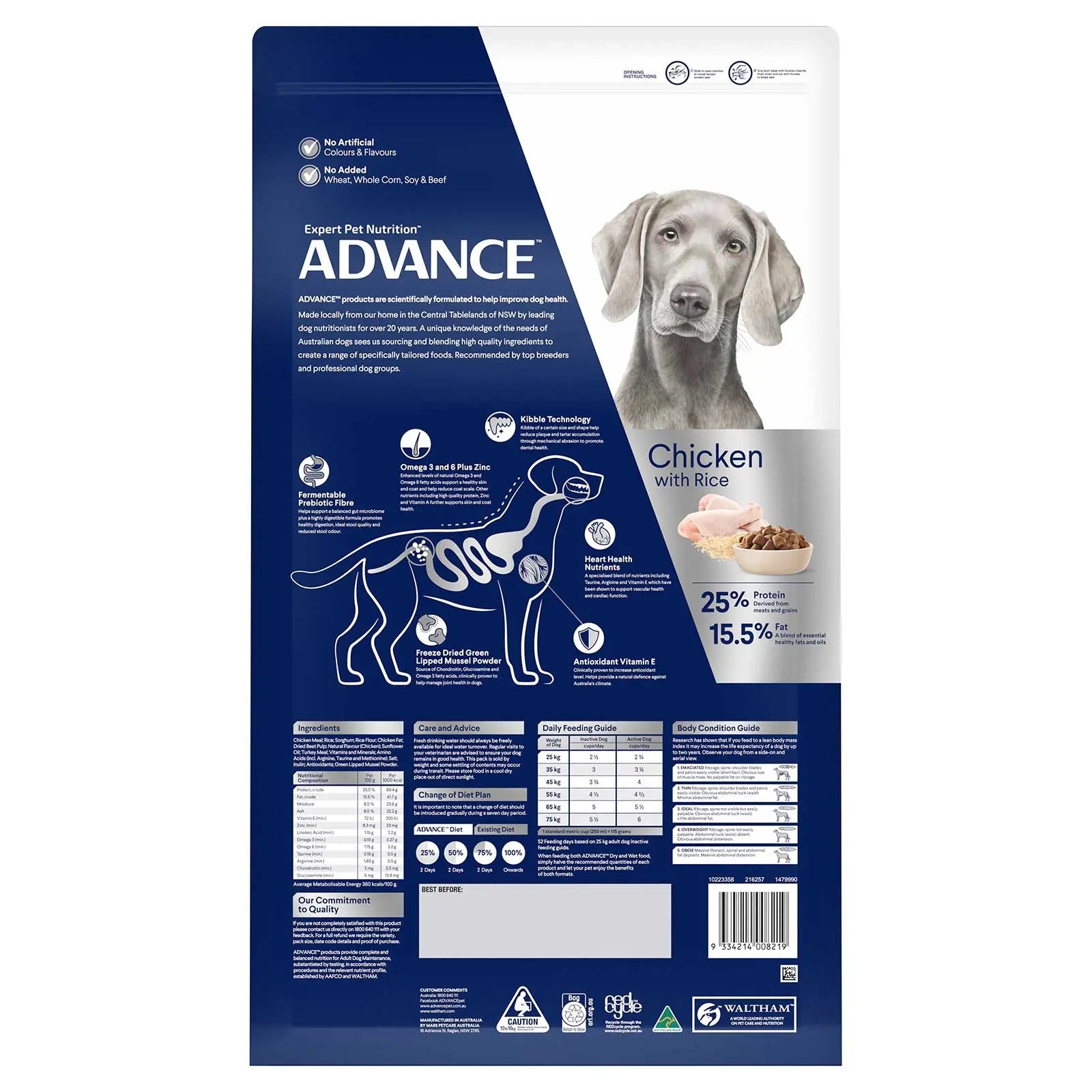 Advance Dog Food Adult Large Breed Chicken with Rice - Kellyville Pets