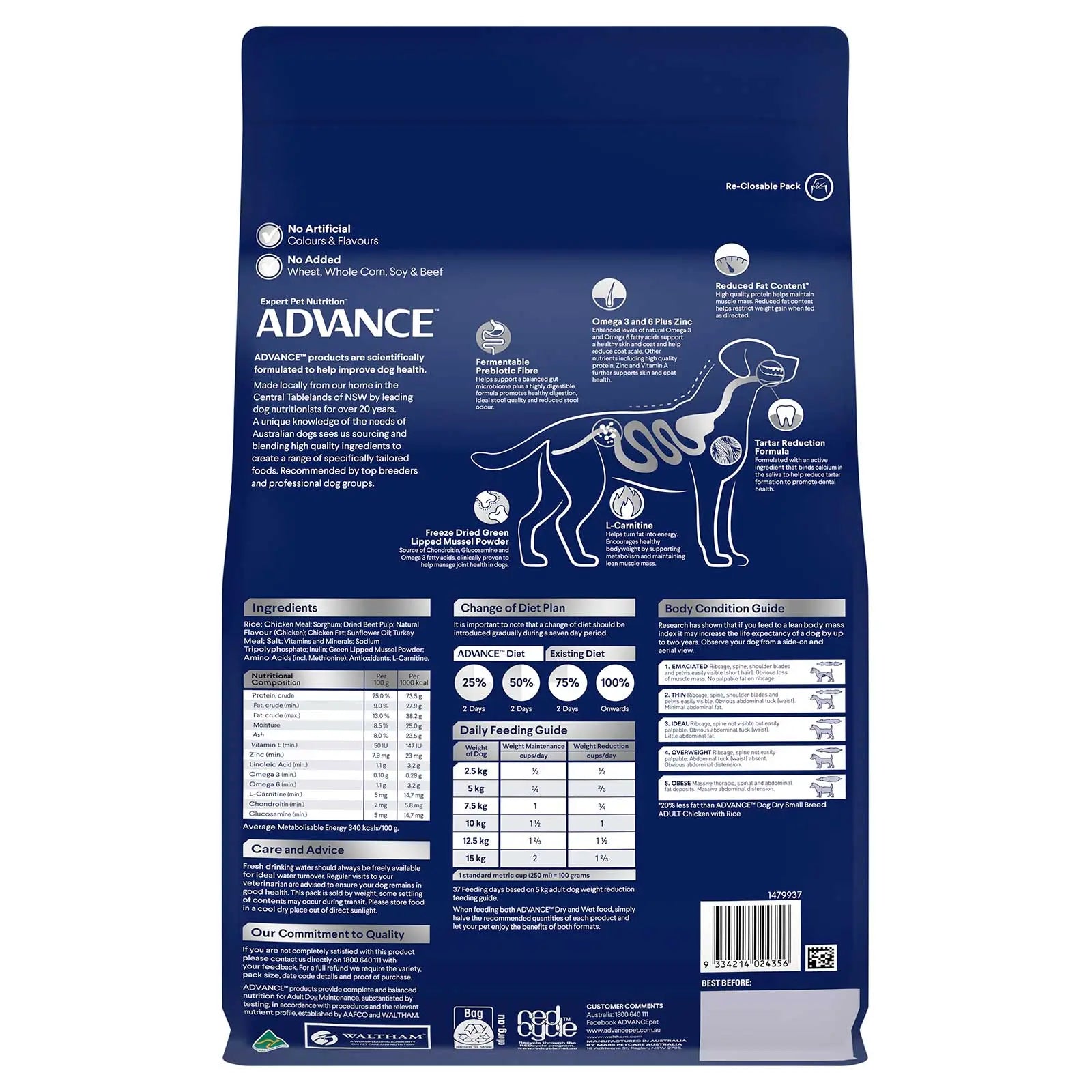 Advance Dog Food Adult Small Breed Healthy Weight Chicken with Rice - Kellyville Pets