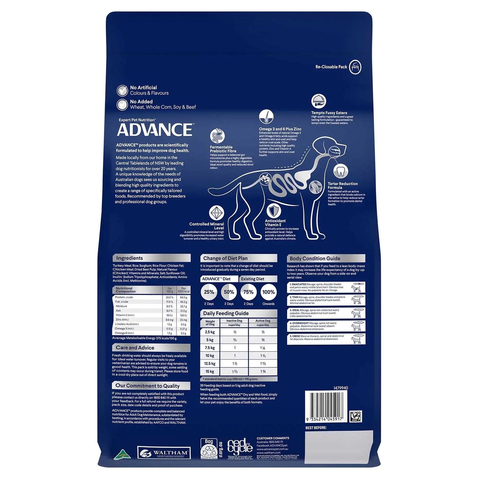 Advance Dog Food Adult Small Breed Turkey with Rice - Kellyville Pets