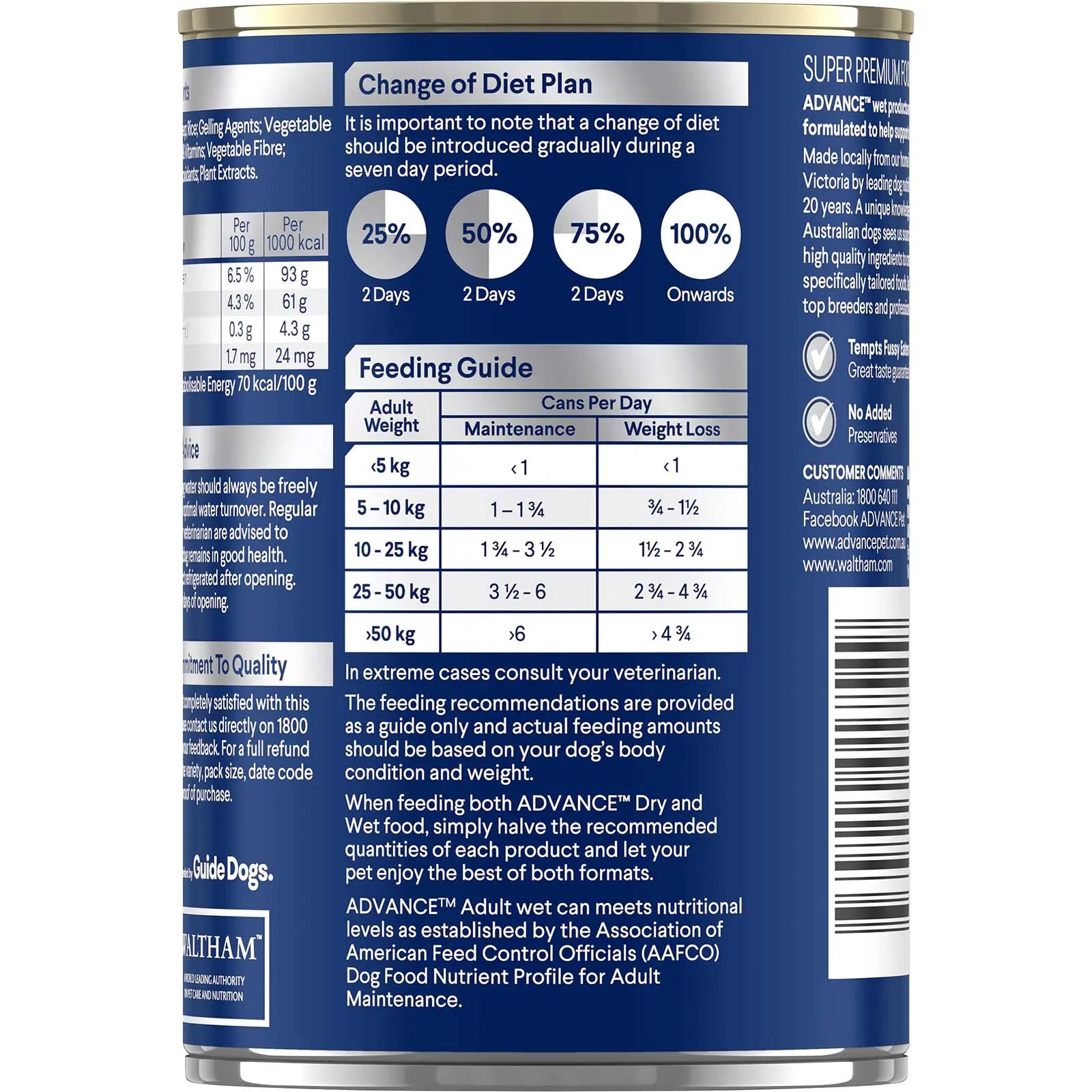 Advance Dog Food Can Adult Healthy Weight Chicken with Rice - Kellyville Pets