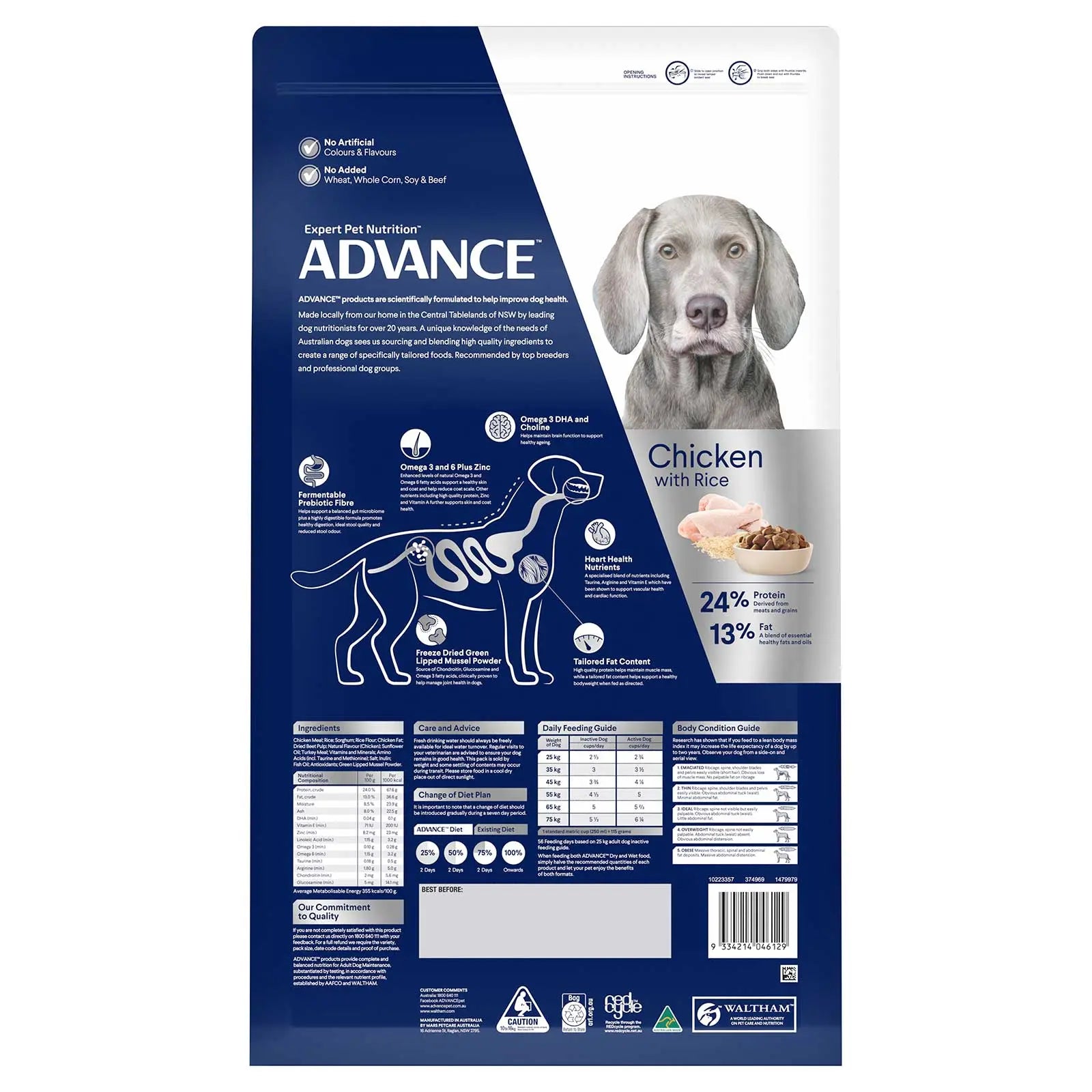 Advance Dog Food Mature Large Breed Chicken with Rice - Kellyville Pets