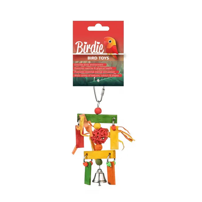 Birdie Bird Toy Rainbow Wicker Ball Dangler - Kellyville Pets