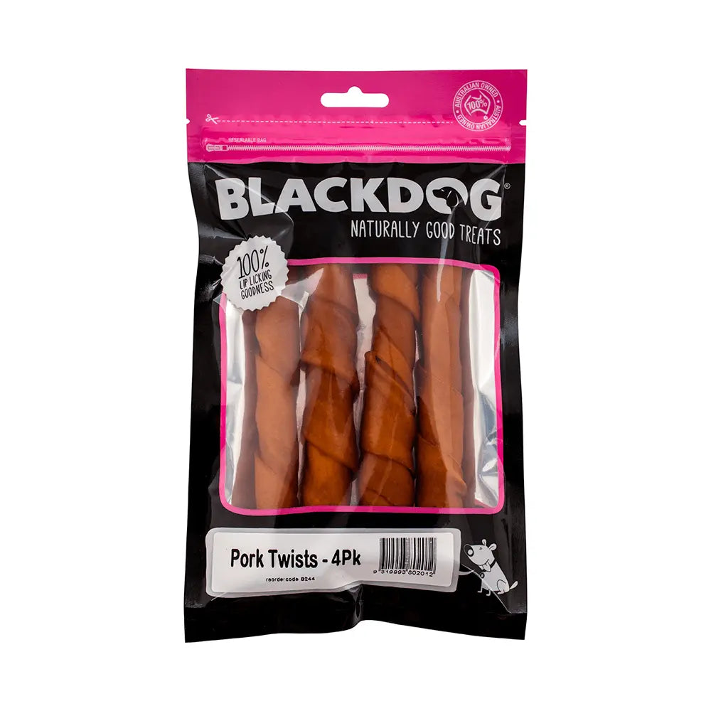 Black Dog Pork Twists Dog Treat - Kellyville Pets