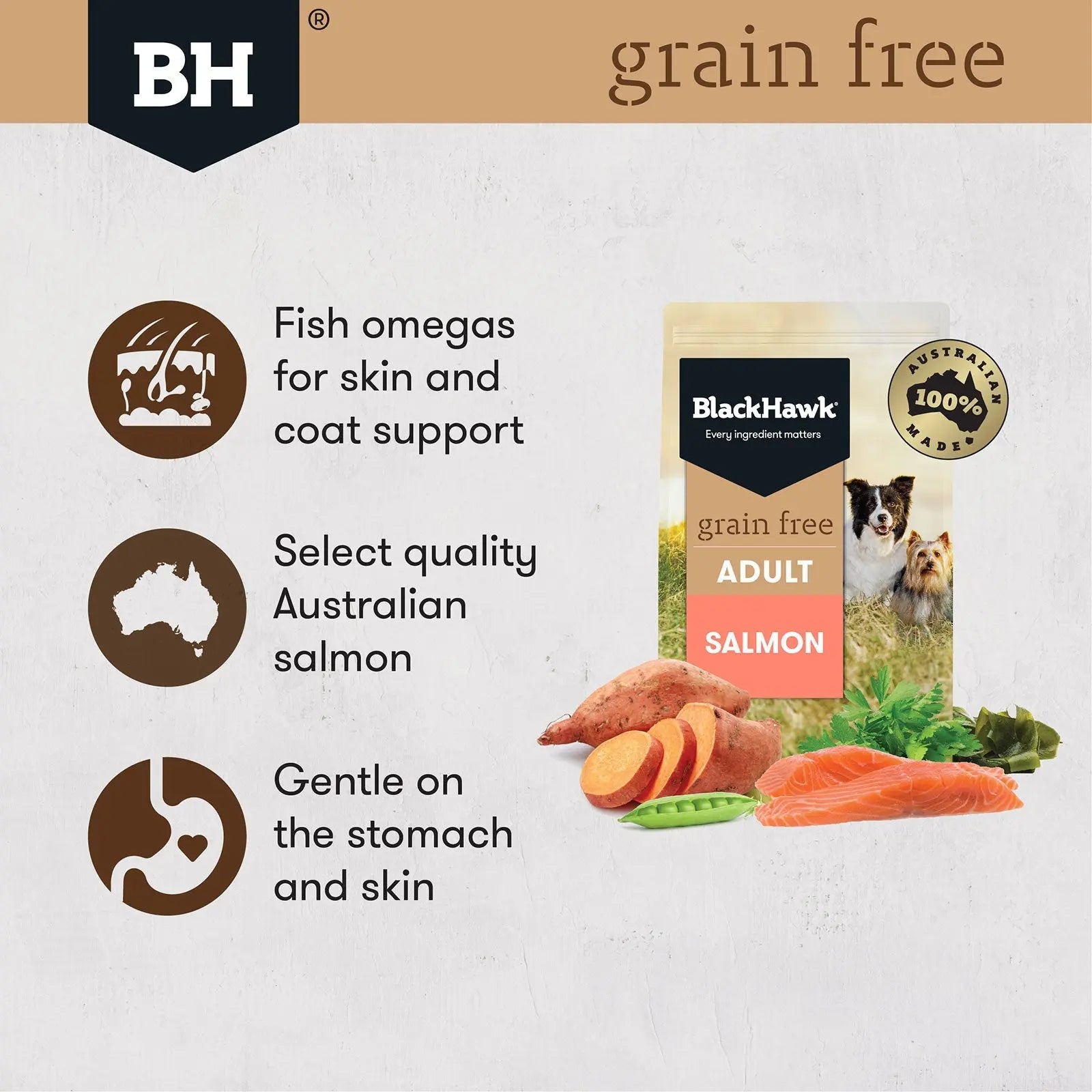 Black Hawk Grain Free Dog Food Adult Salmon - Kellyville Pets