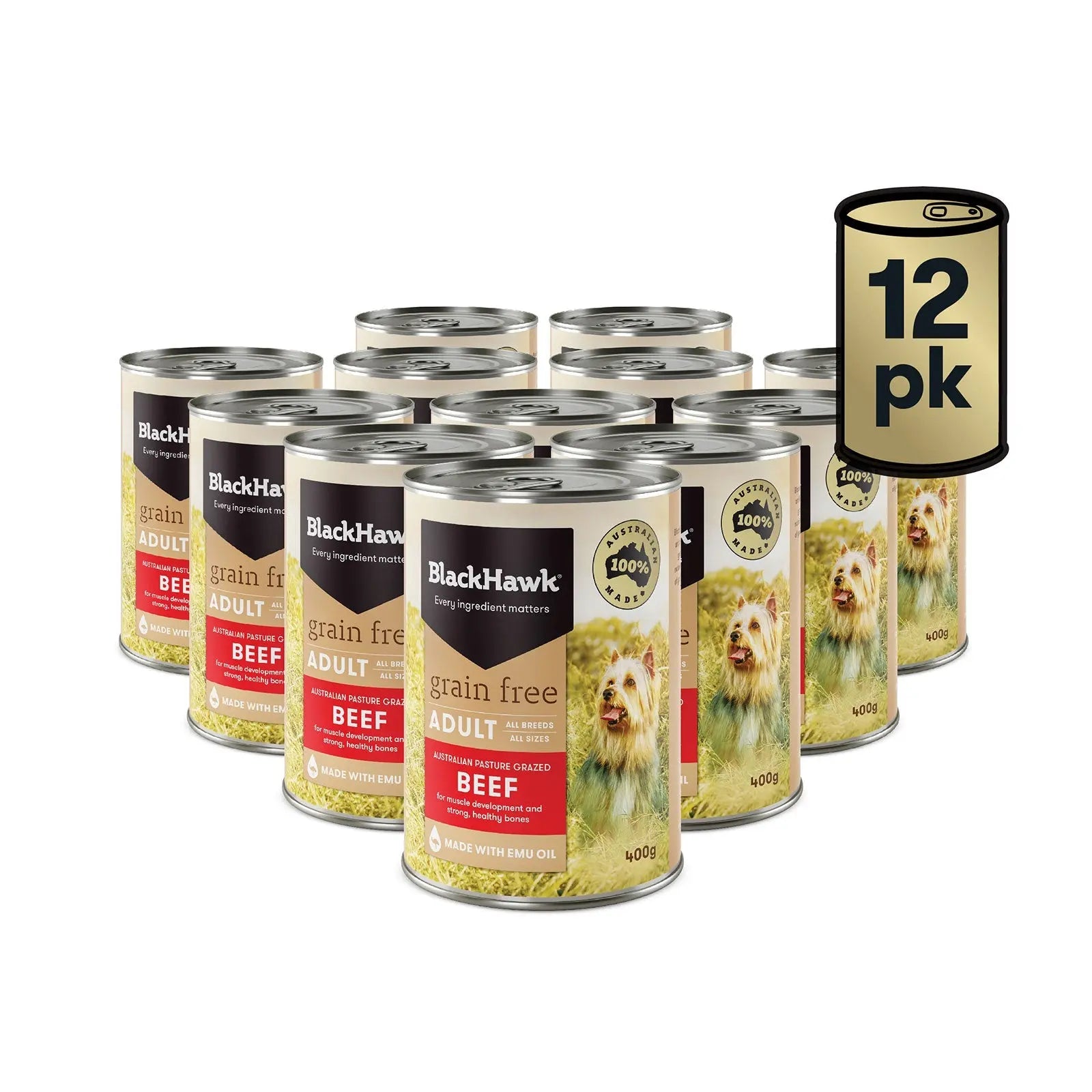 Black Hawk Grain Free Dog Food Can Beef - Kellyville Pets