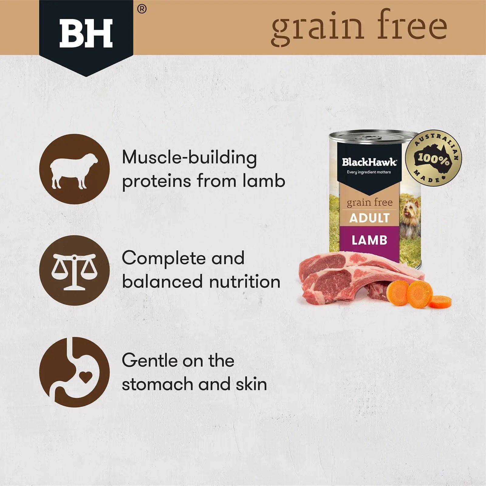 Black Hawk Grain Free Dog Food Can Lamb - Kellyville Pets