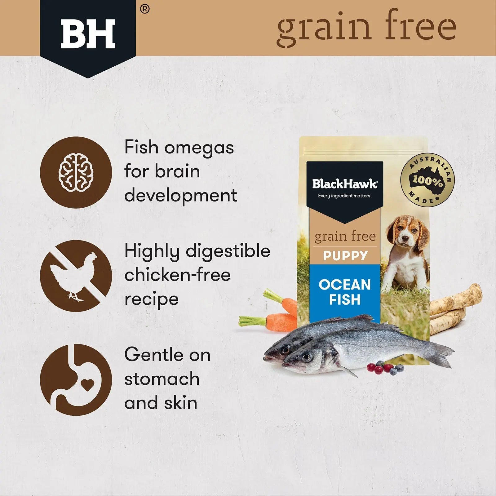 Black Hawk Grain Free Dog Food Puppy Ocean Fish - Kellyville Pets