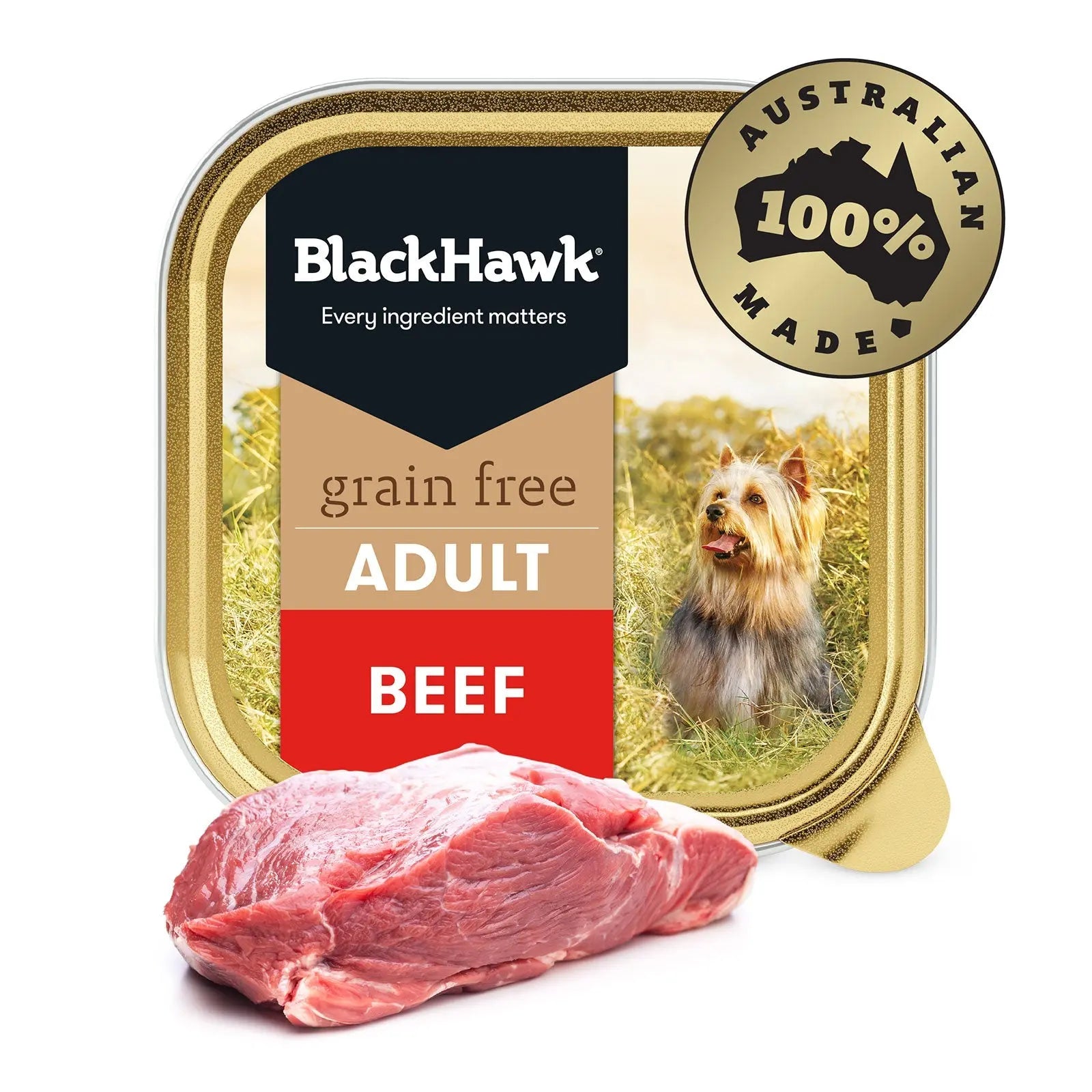 Black Hawk Grain Free Dog Food Tray Beef - Kellyville Pets