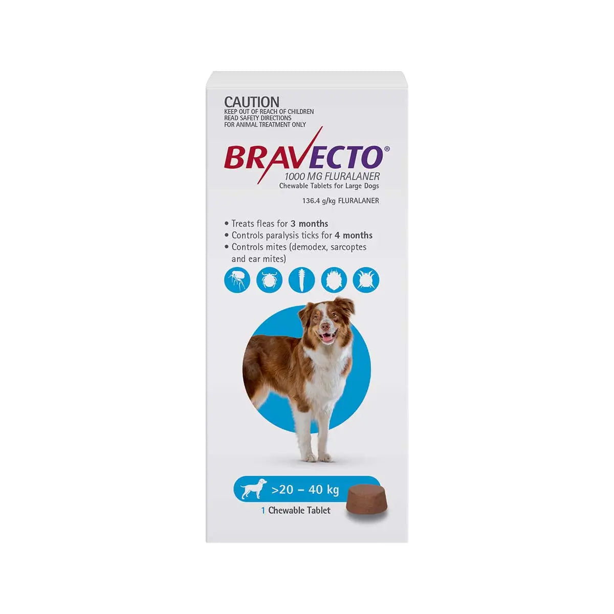 Bravecto Dog Chewable Flea & Tick Treatment - Kellyville Pets