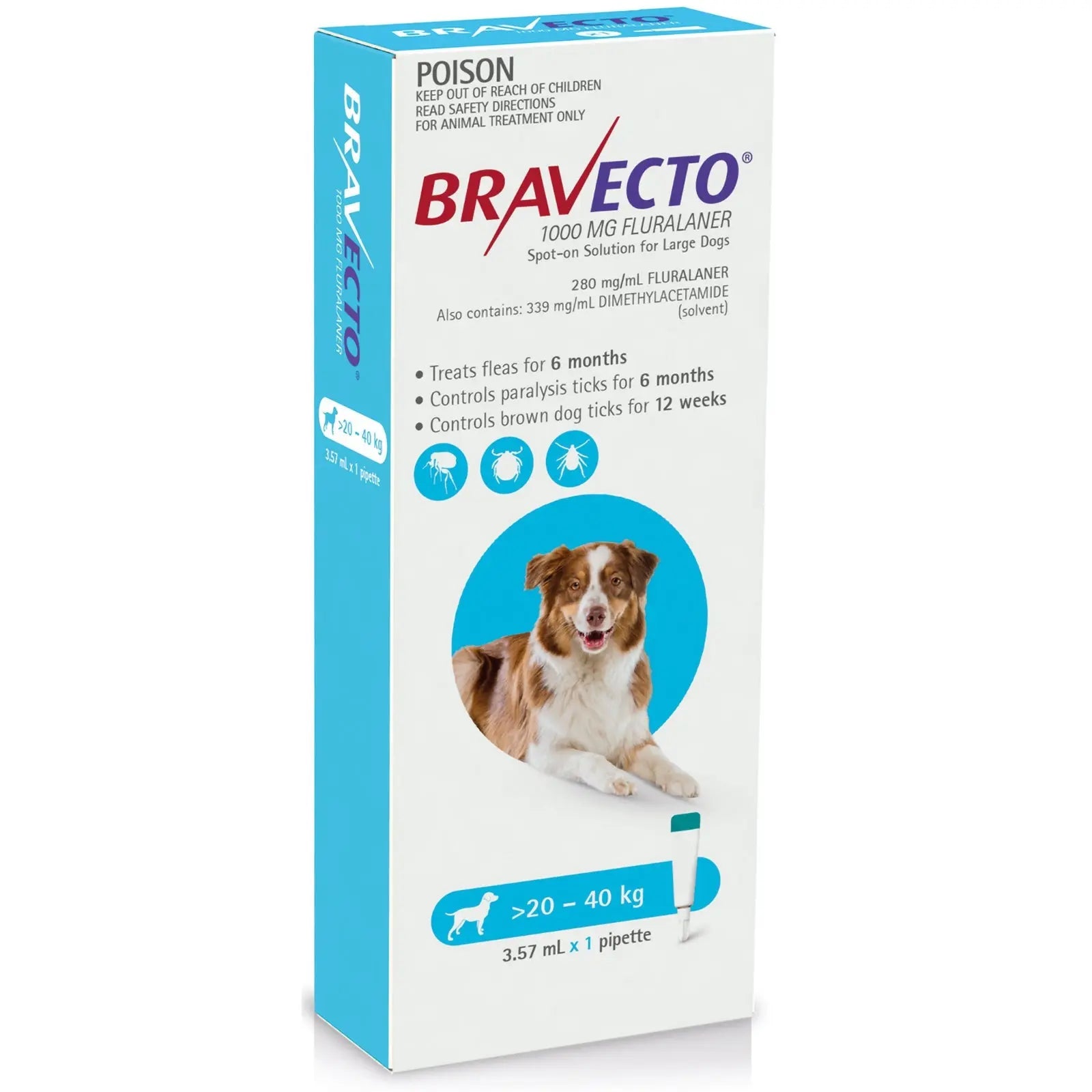 Bravecto Dog Spot On Flea & Tick Treatment - Kellyville Pets