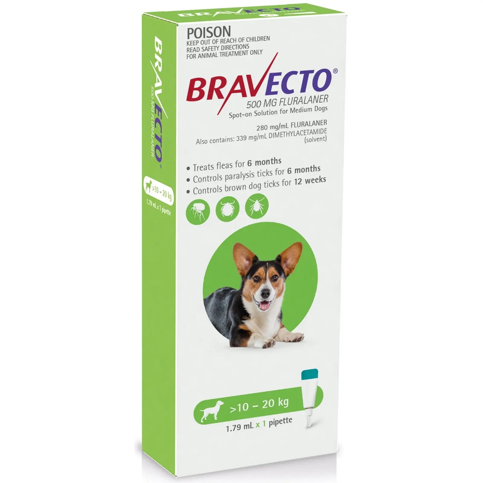 Bravecto Dog Spot On Flea & Tick Treatment - Kellyville Pets