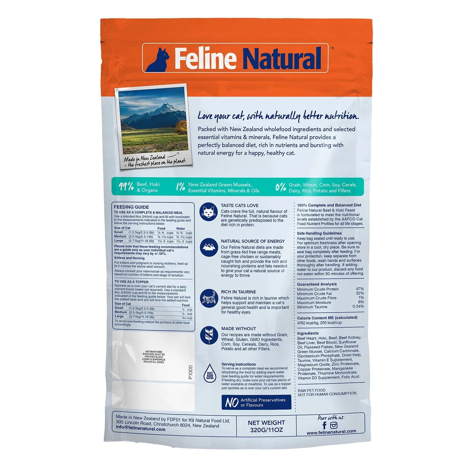 Feline Natural Cat Food Beef & Hoki - Kellyville Pets