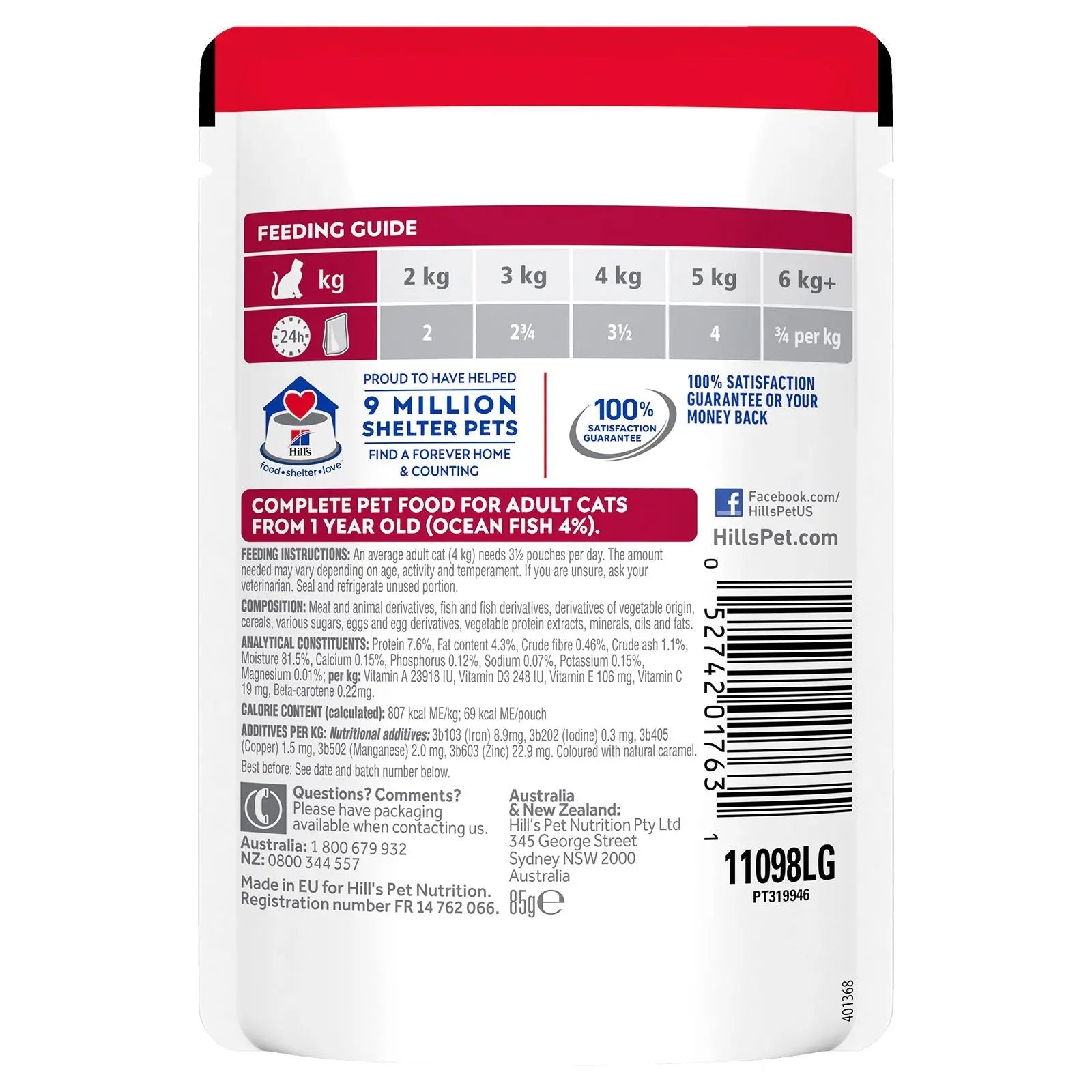 Hill's Science Diet Cat Food Pouch Adult Ocean Fish - Kellyville Pets