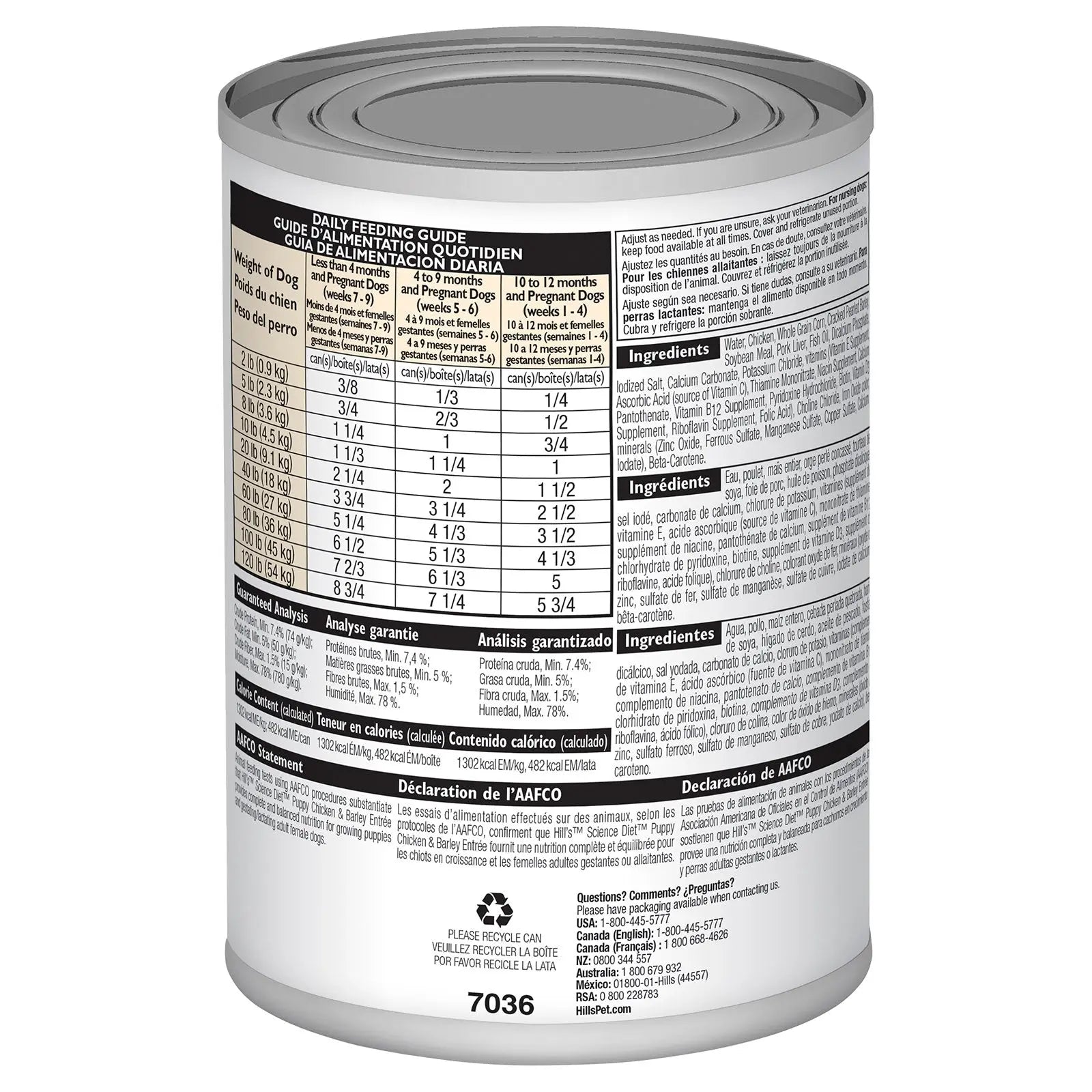 Hill's Science Diet Dog Food Can Puppy Chicken & Barley Entrée - Kellyville Pets