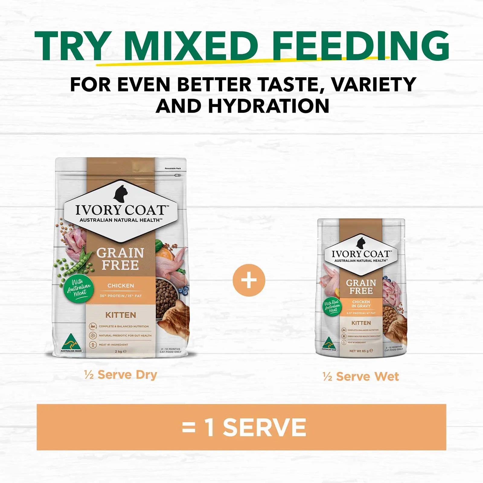 Ivory Coat Cat Food Pouch Kitten Chicken in Gravy - Kellyville Pets