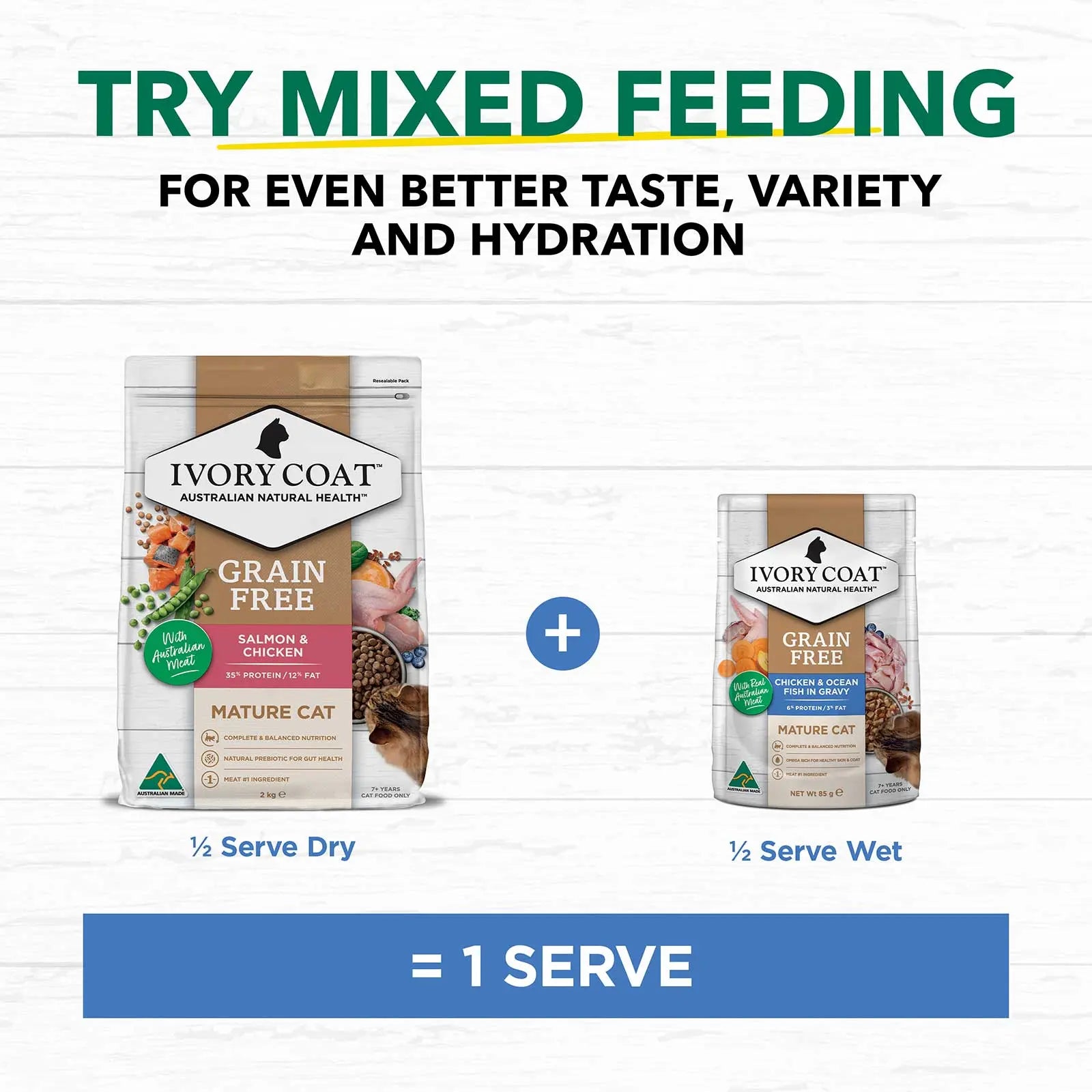 Ivory Coat Cat Food Pouch Mature Chicken & Ocean Fish in Jelly - Kellyville Pets