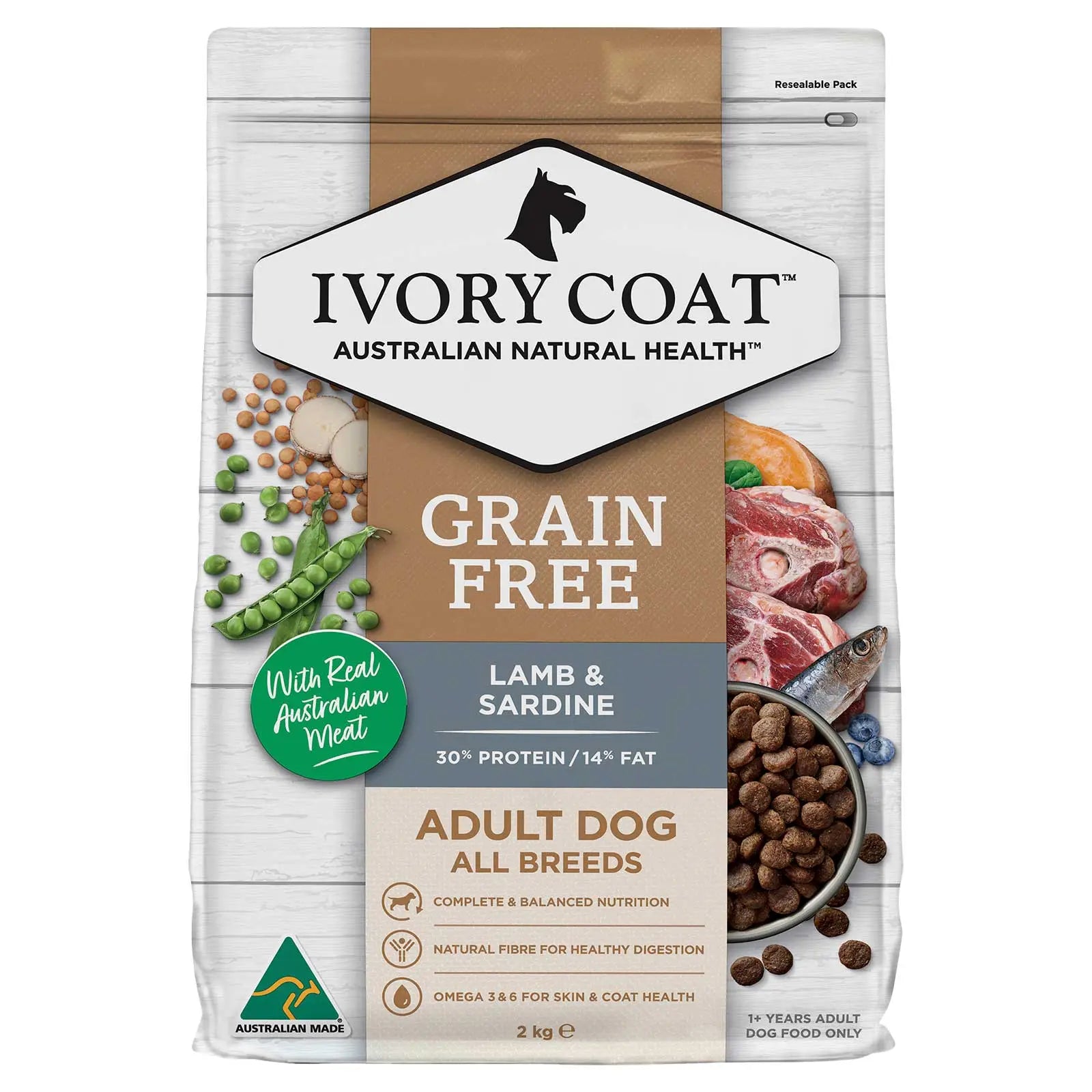Ivory Coat Grain Free Dog Food Adult Lamb & Sardine - Kellyville Pets