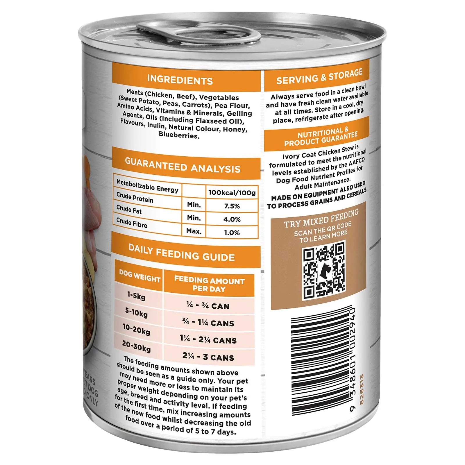 Ivory Coat Grain Free Dog Food Can Adult Chicken Stew - Kellyville Pets