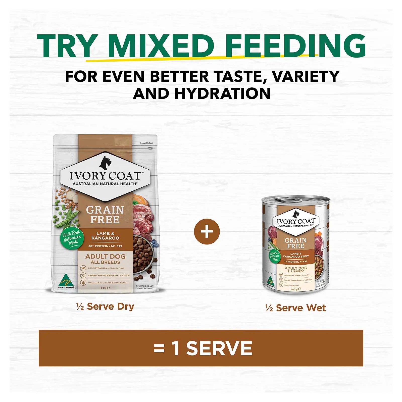 Ivory Coat Grain Free Dog Food Can Adult Lamb & Kangaroo Stew - Kellyville Pets