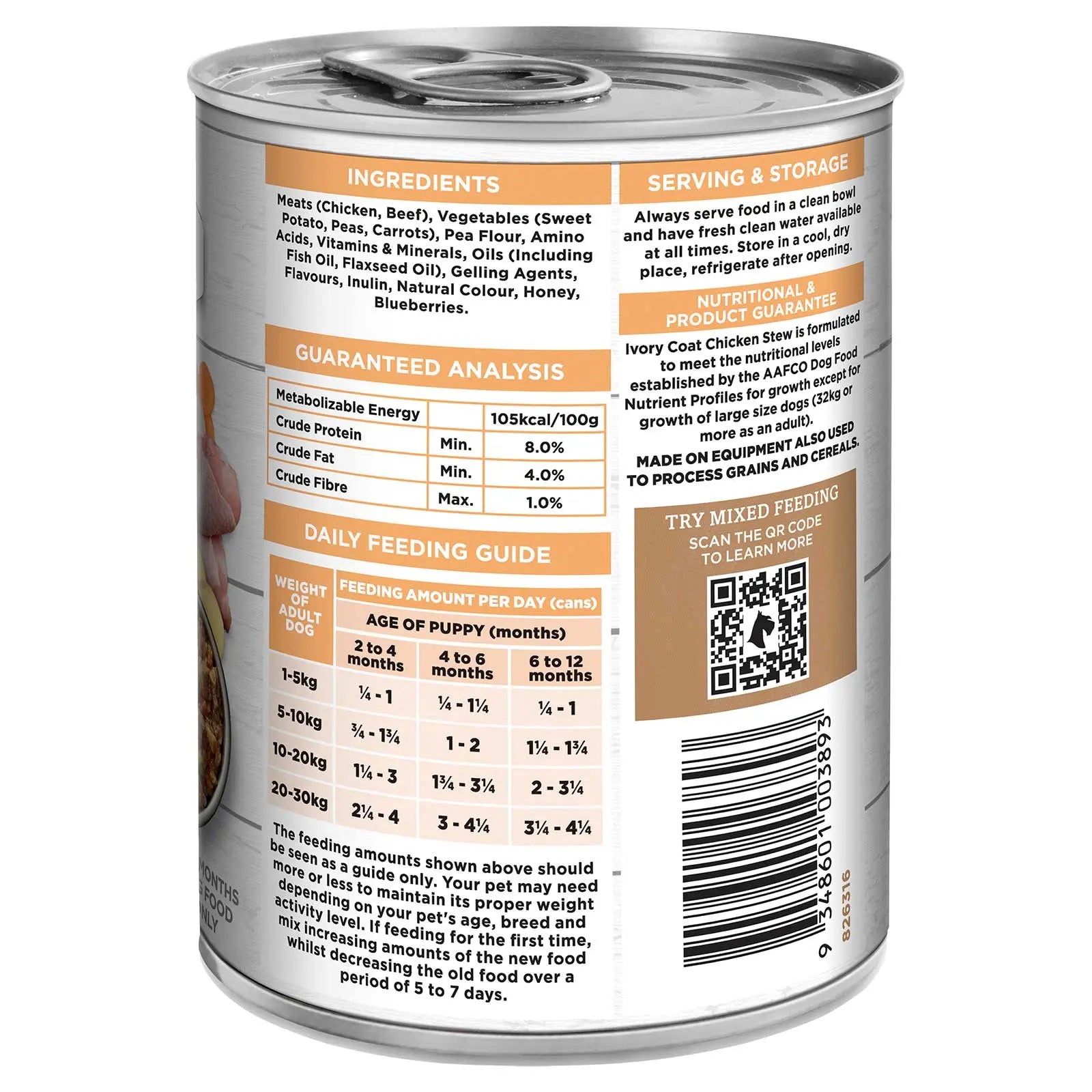 Ivory Coat Grain Free Dog Food Can Puppy Chicken Stew - Kellyville Pets