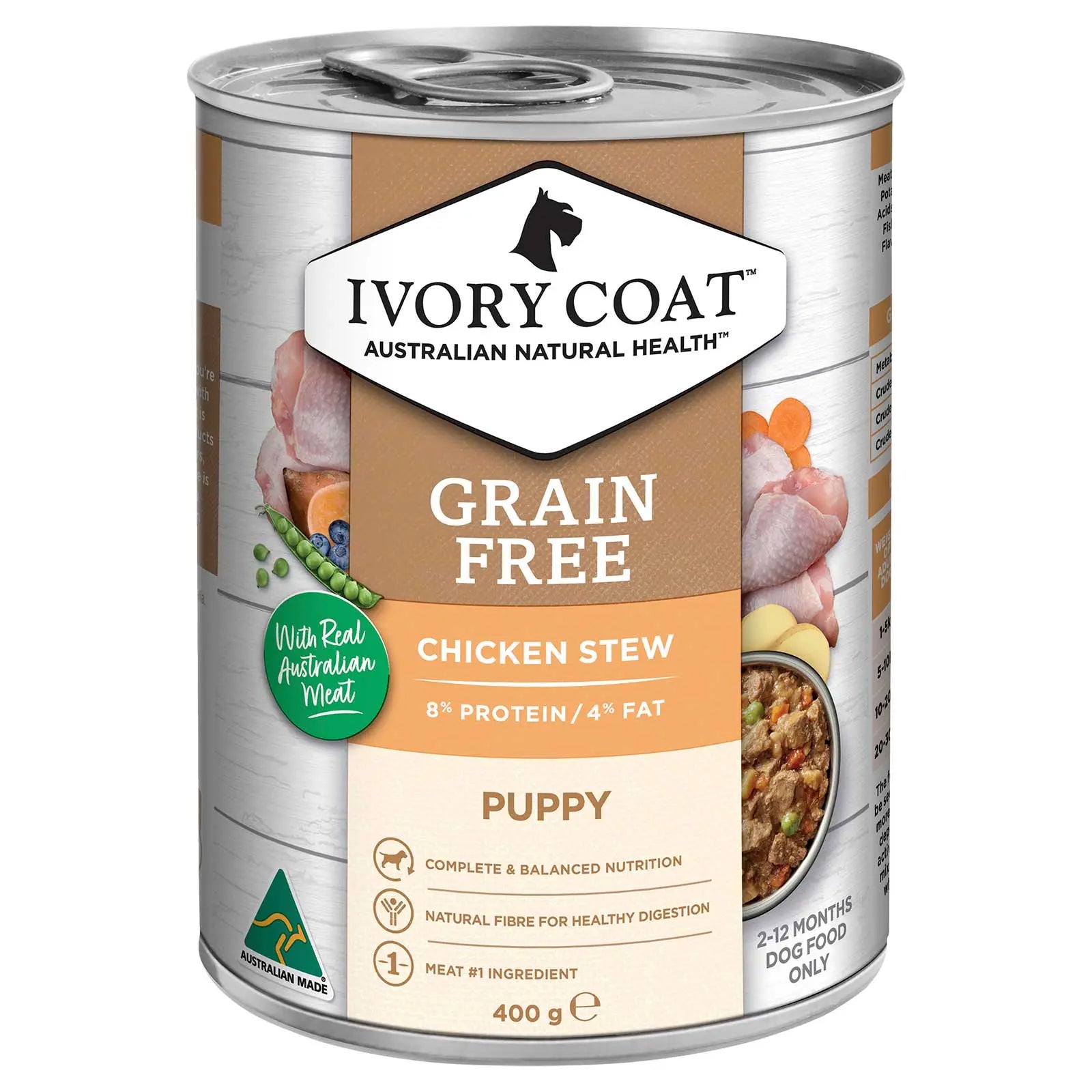 Ivory Coat Grain Free Dog Food Can Puppy Chicken Stew - Kellyville Pets
