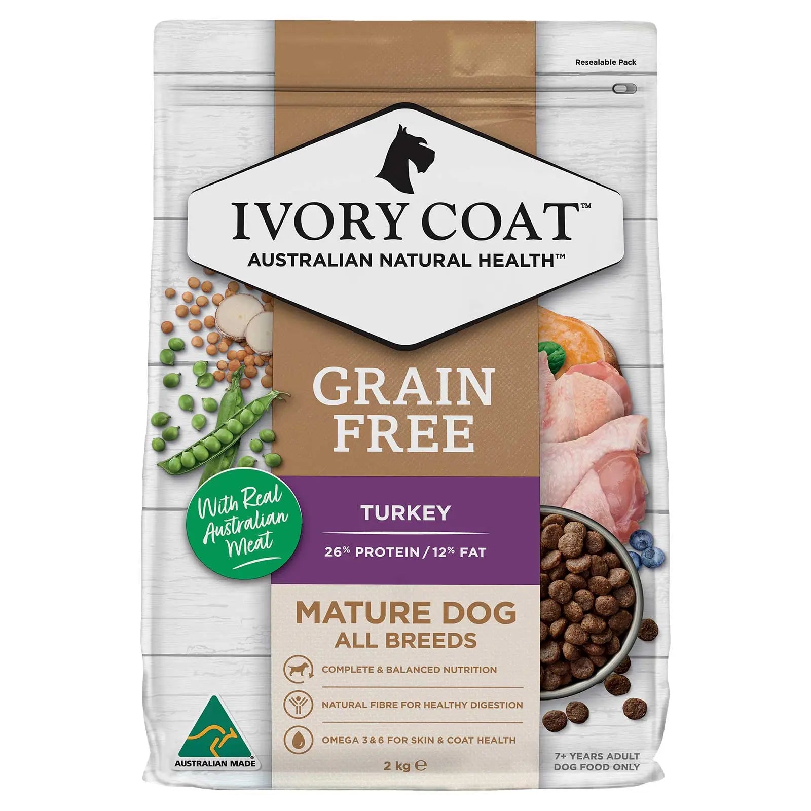 Ivory Coat Grain Free Dog Food Senior/Reduced Fat Turkey - Kellyville Pets