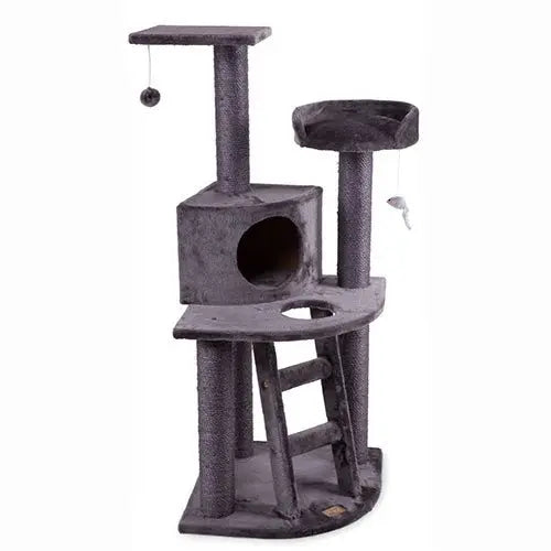 Kazoo Cat Scratcher - 3 Level Corner Playground Charcoal - Kellyville Pets
