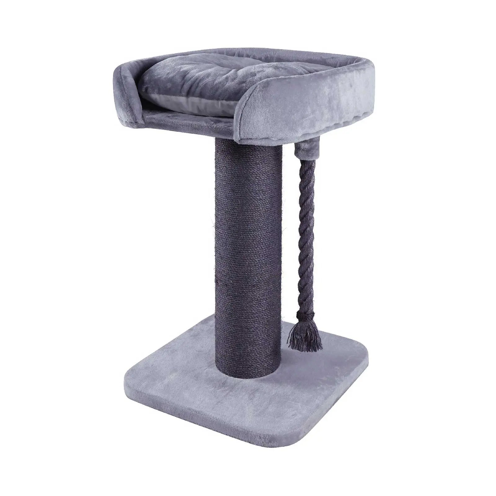 Kazoo Cat Scratcher - High Bed Post w/ Rope Ash Grey - Kellyville Pets