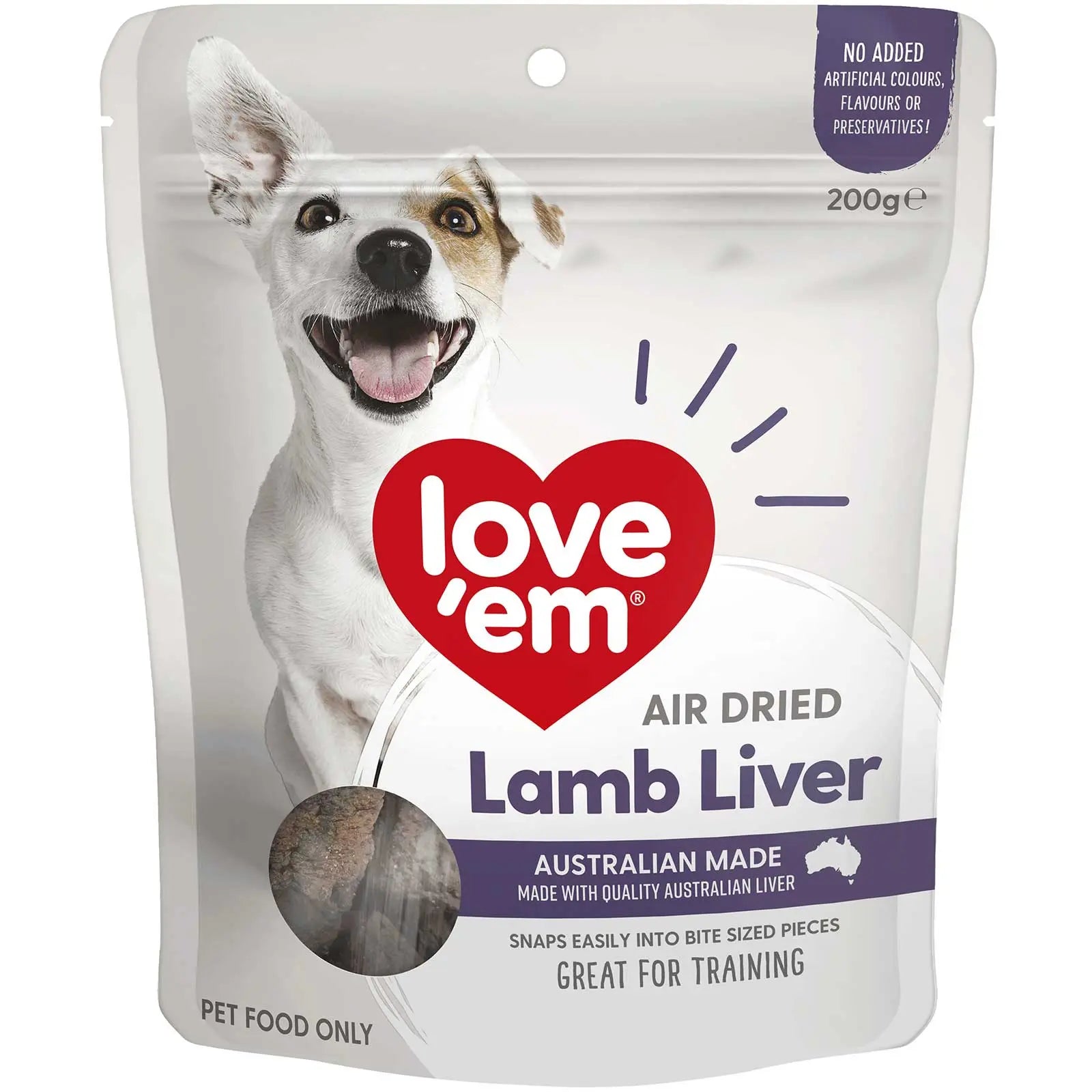 Love'em Air Dried Lamb Liver Dog Treats - Kellyville Pets