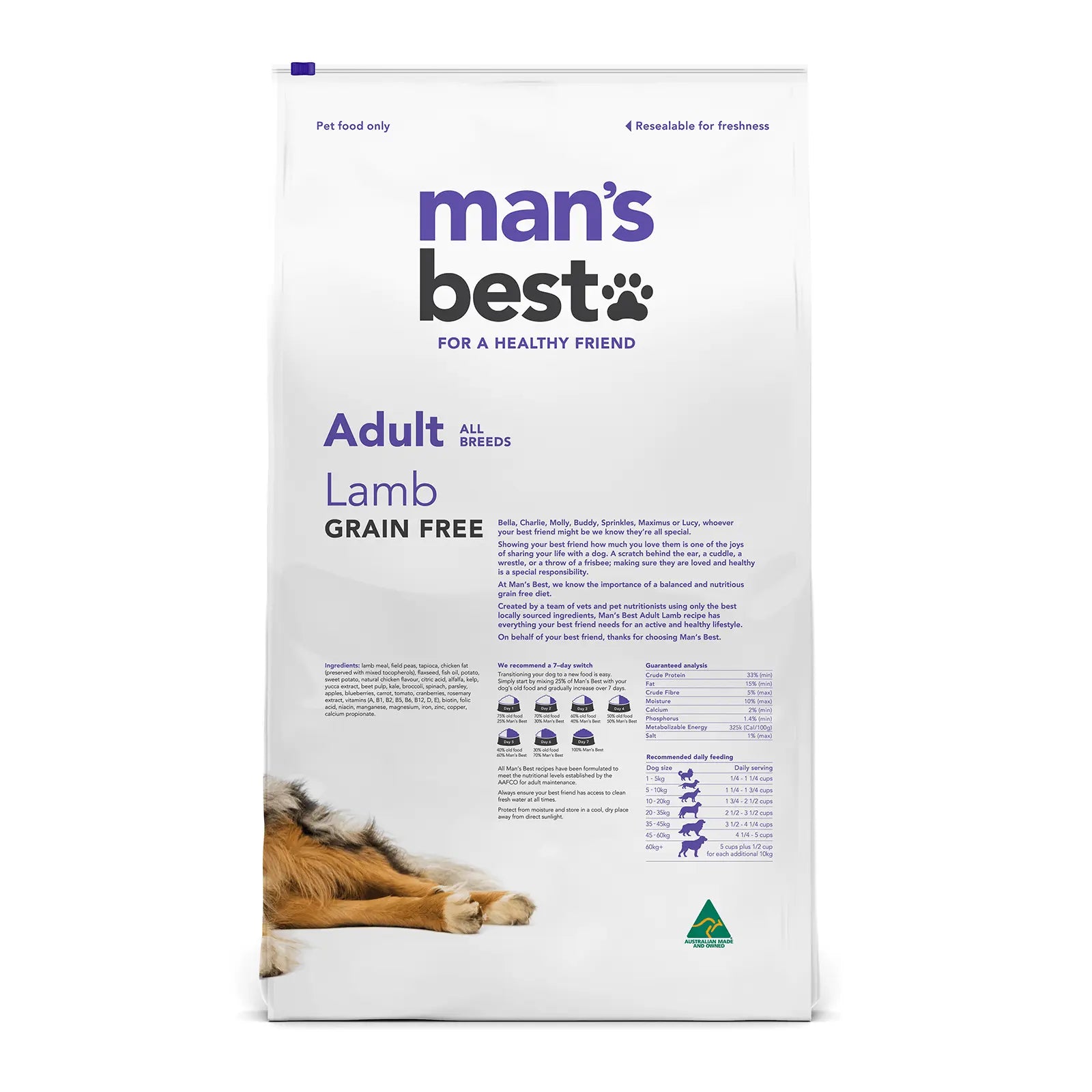 Man's Best Dog Food Adult Lamb - Kellyville Pets