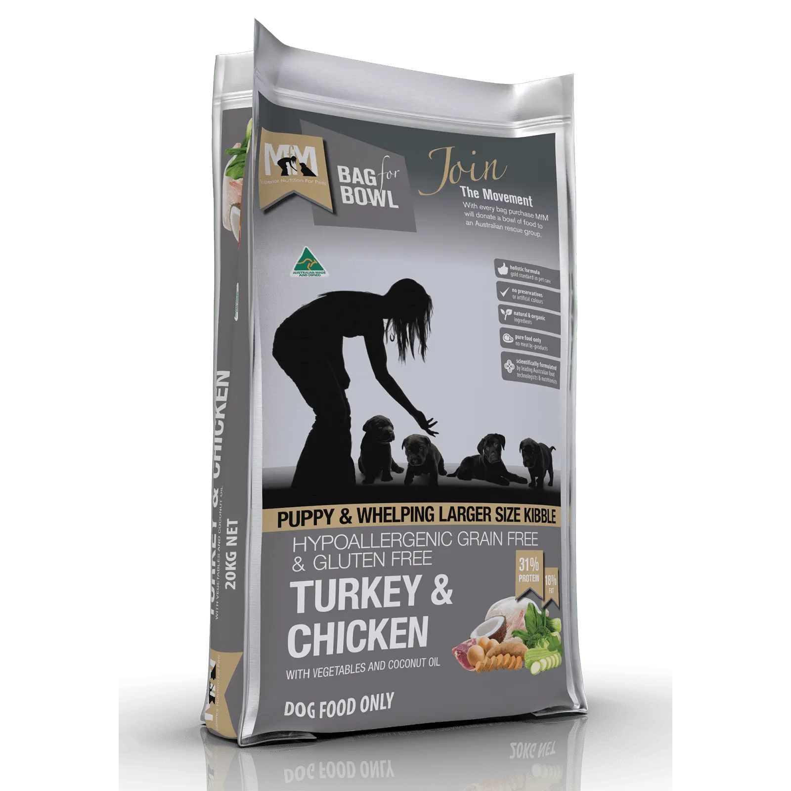 Meals For Mutts Grain Free Dog Food Puppy Large Kibble Turkey & Chicken - Kellyville Pets