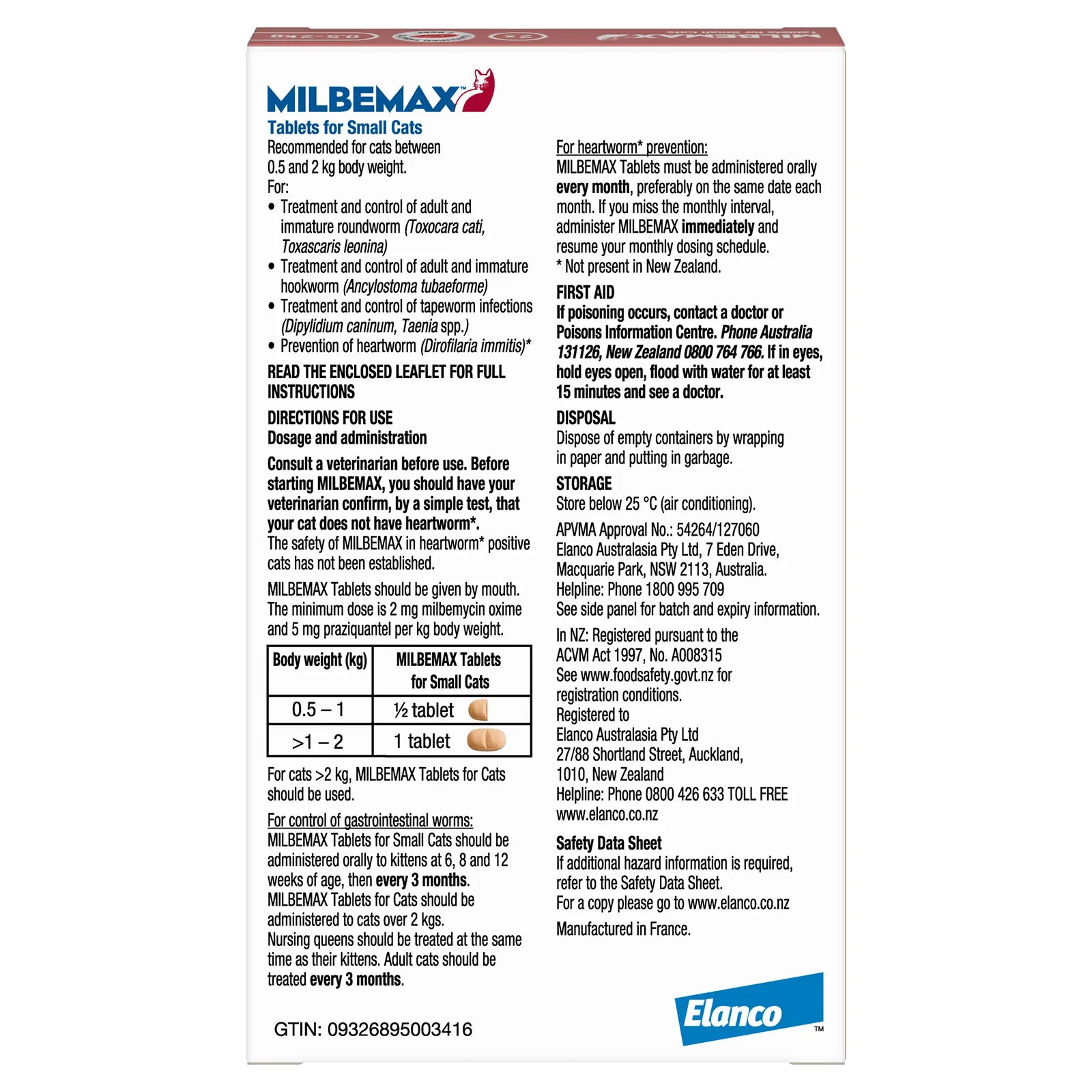 Milbemax for Cats - Kellyville Pets