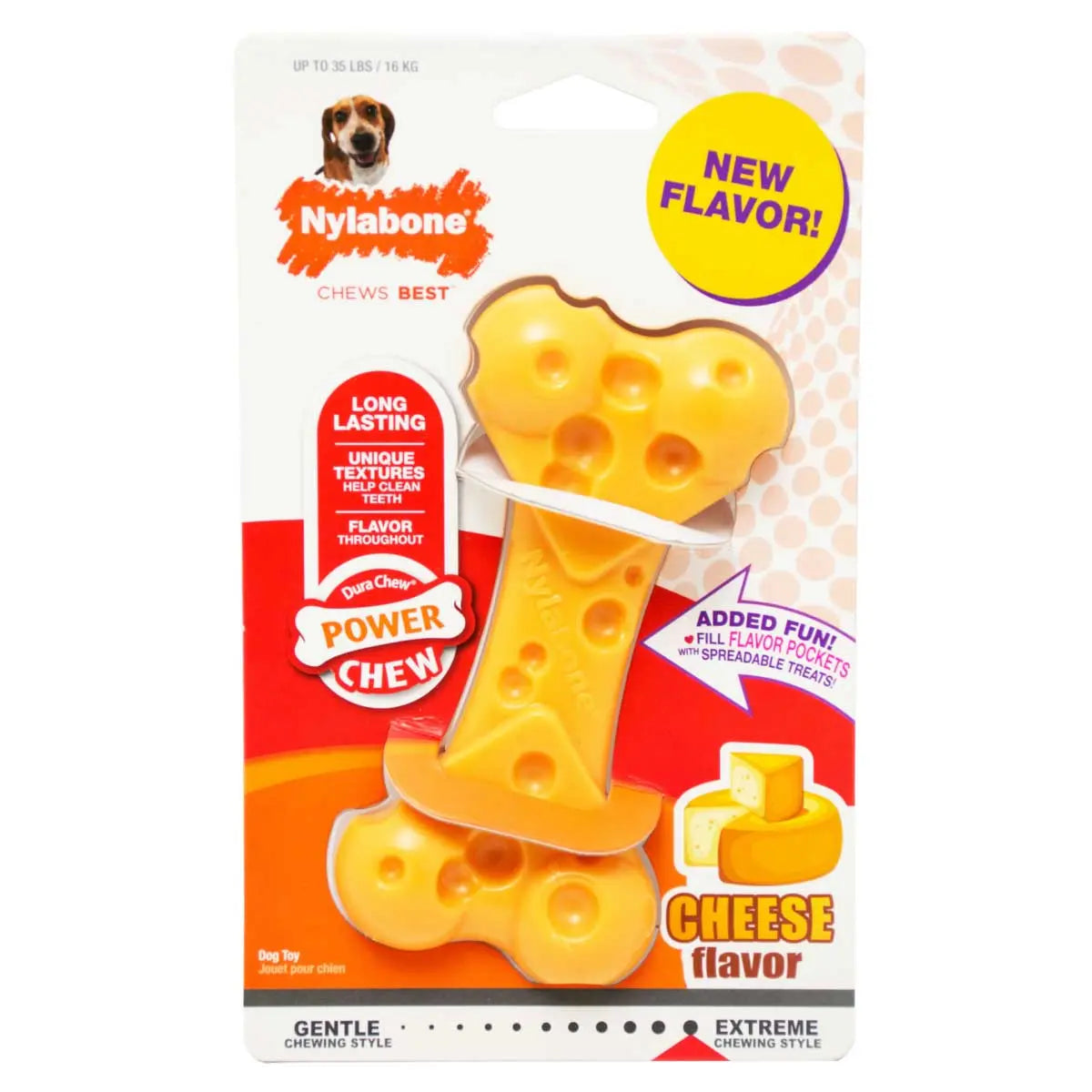 Nylabone Cheese Bone Dog Toy - Kellyville Pets