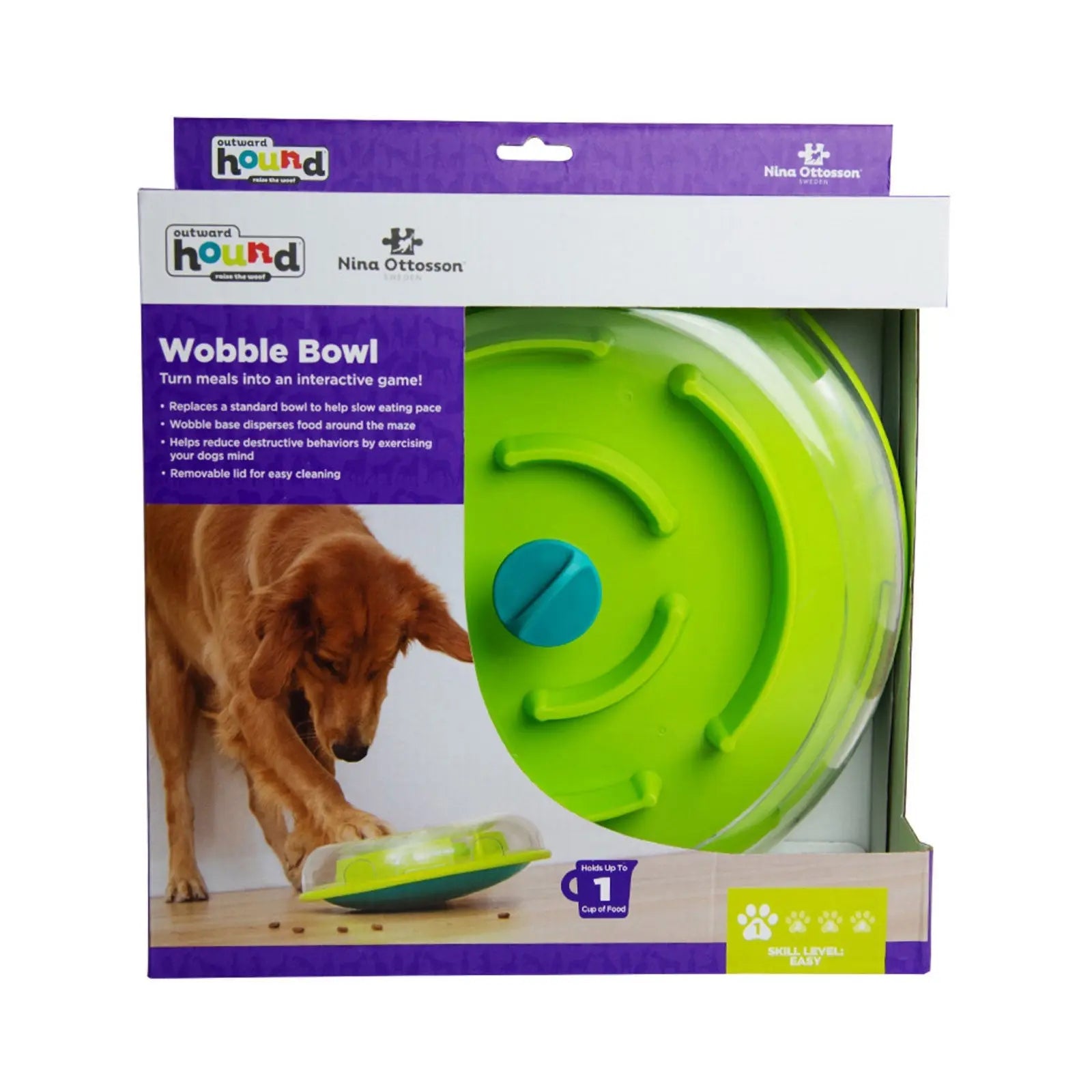 Outward Hound Nina Ottosson Wobble Bowl Puzzle Dog Toy - Kellyville Pets