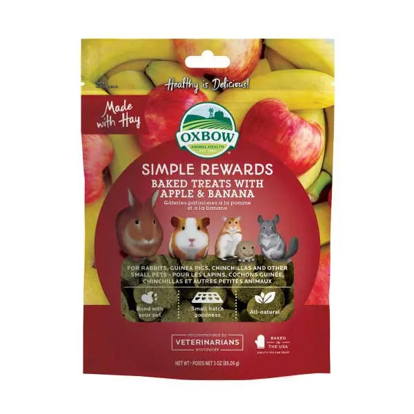 Oxbow Simple Rewards Timothy Treats Apple & Banana - Kellyville Pets