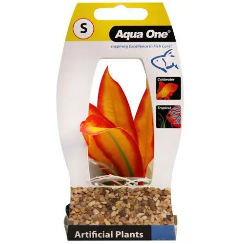 Plastic Plant Orange Sword Small - Kellyville Pets