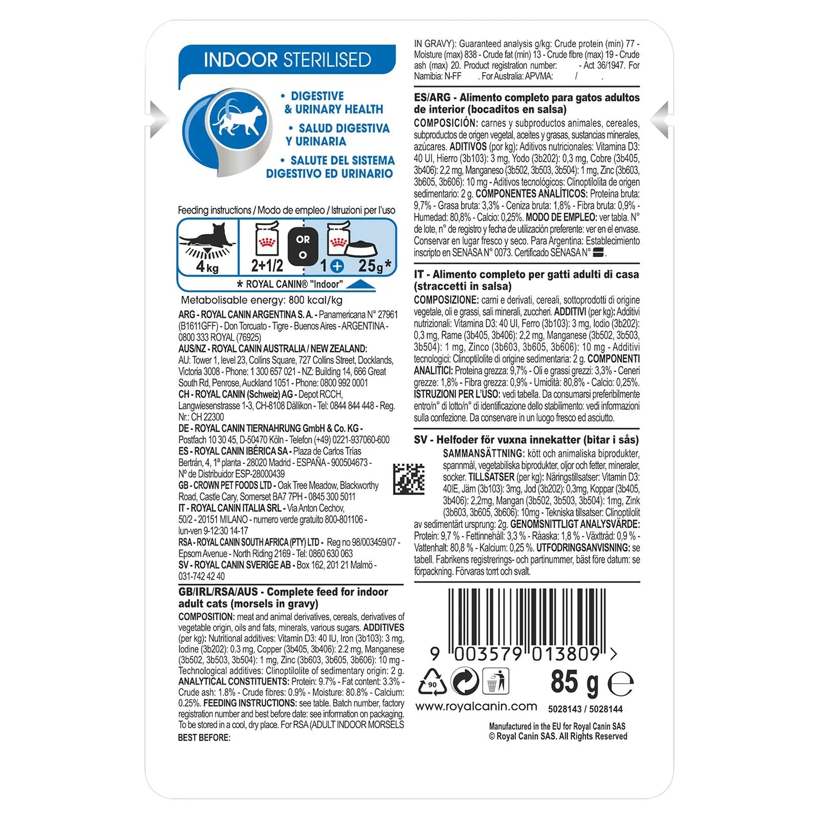 Royal Canin Cat Food Pouch Adult Indoor Gravy - Kellyville Pets