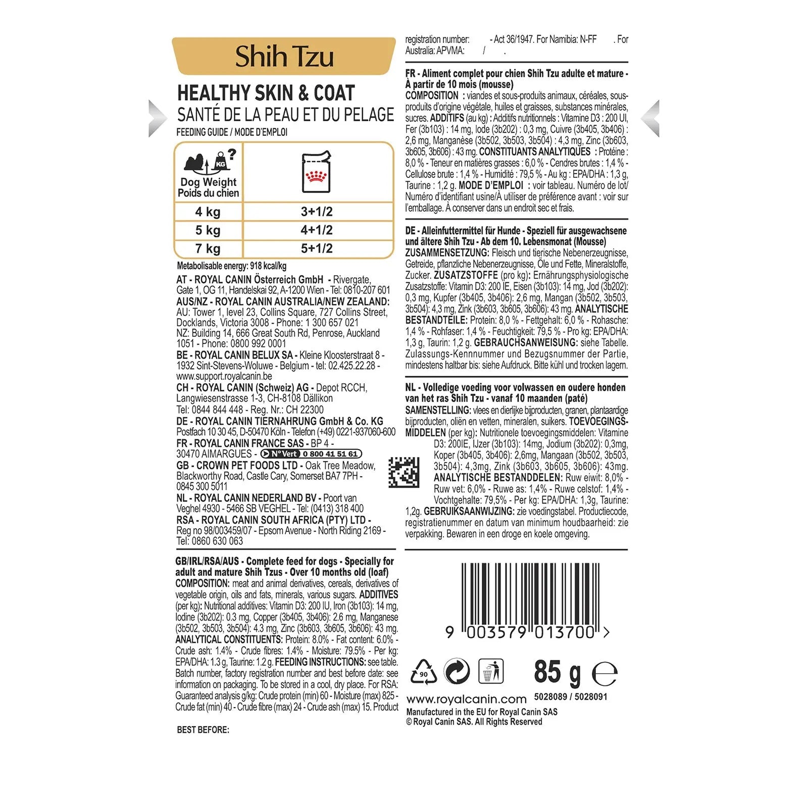 Royal Canin Dog Food Pouch Adult Shih Tzu - Kellyville Pets