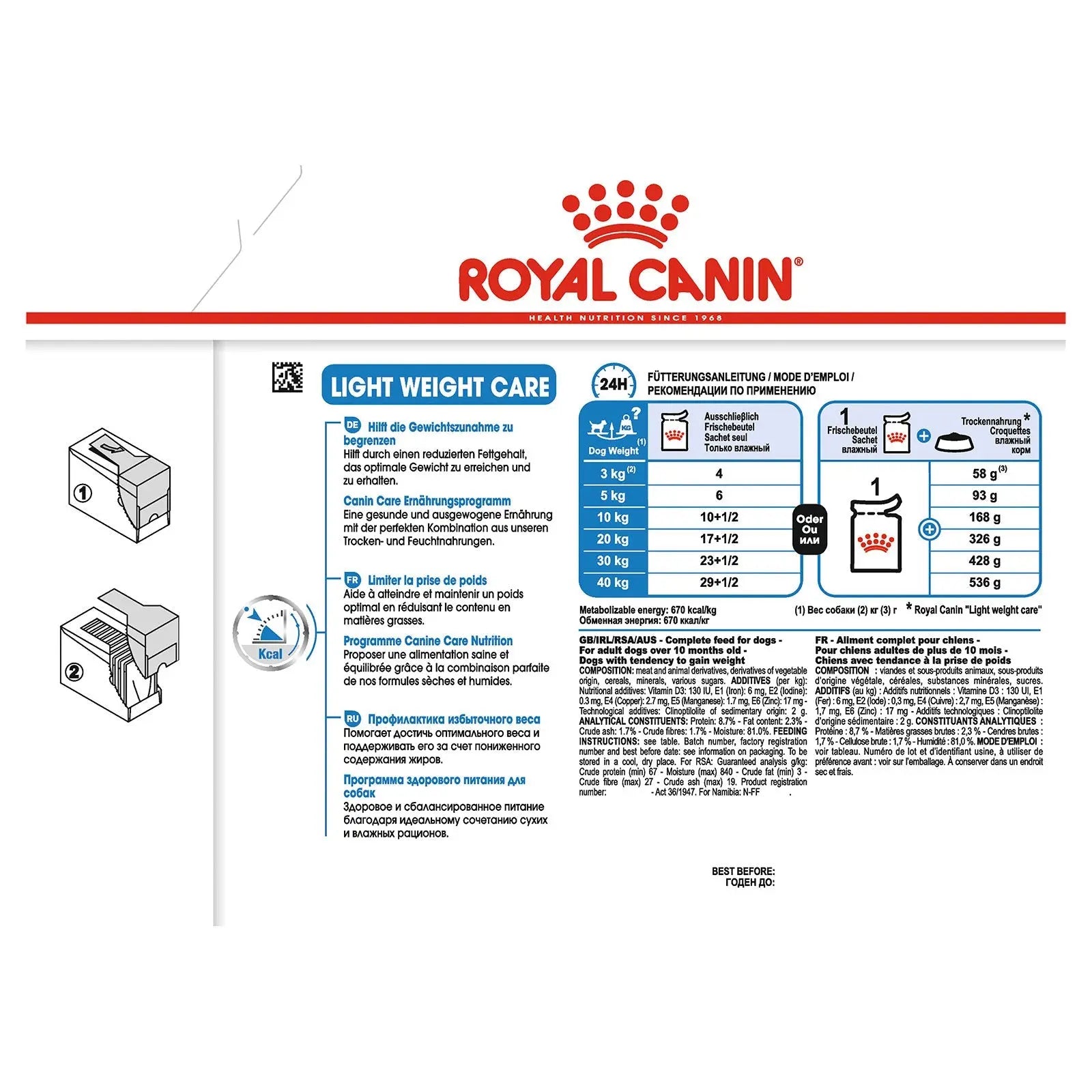 Royal Canin Dog Food Pouch Light Weight Care - Kellyville Pets