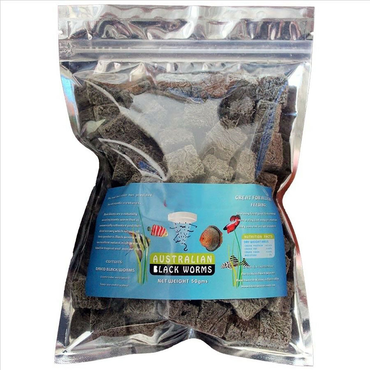 Australian Black Worms Freeze Dried with Spinach