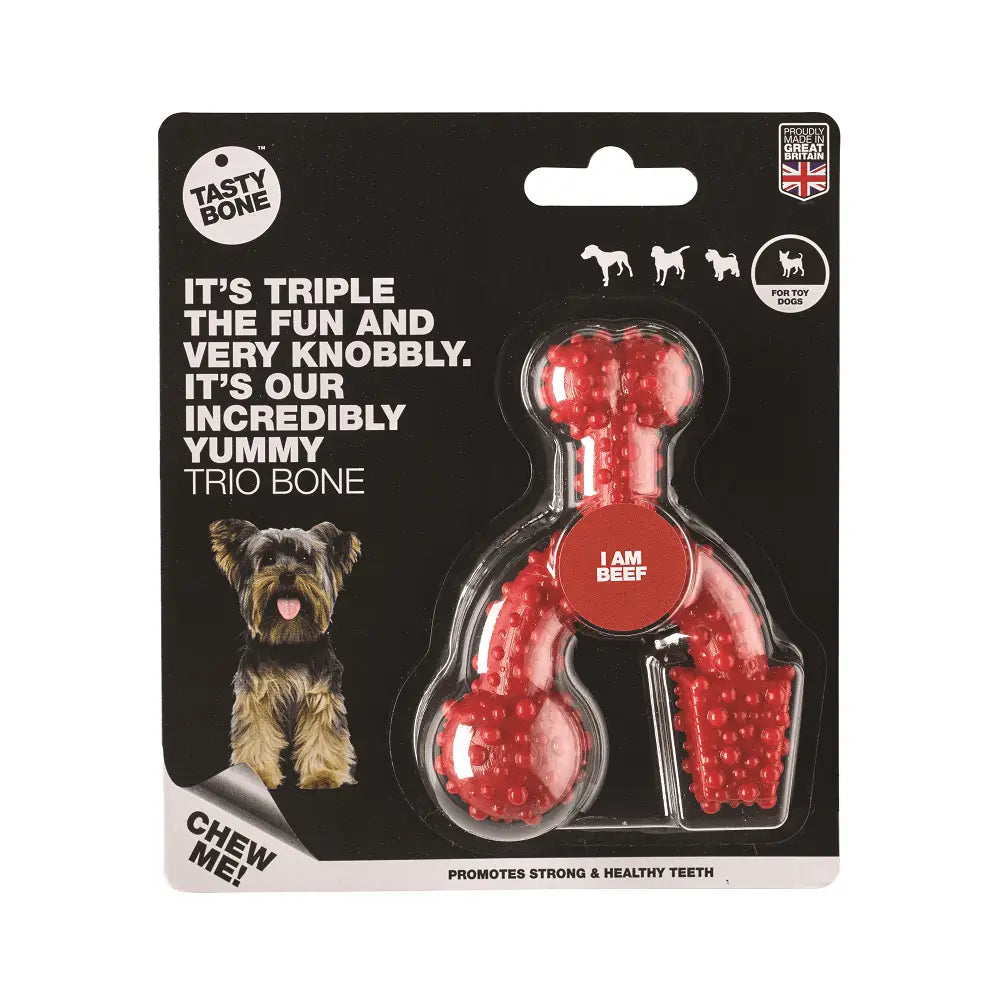 Tasty Bone Nylon Trio Beef Dog Toy - Kellyville Pets