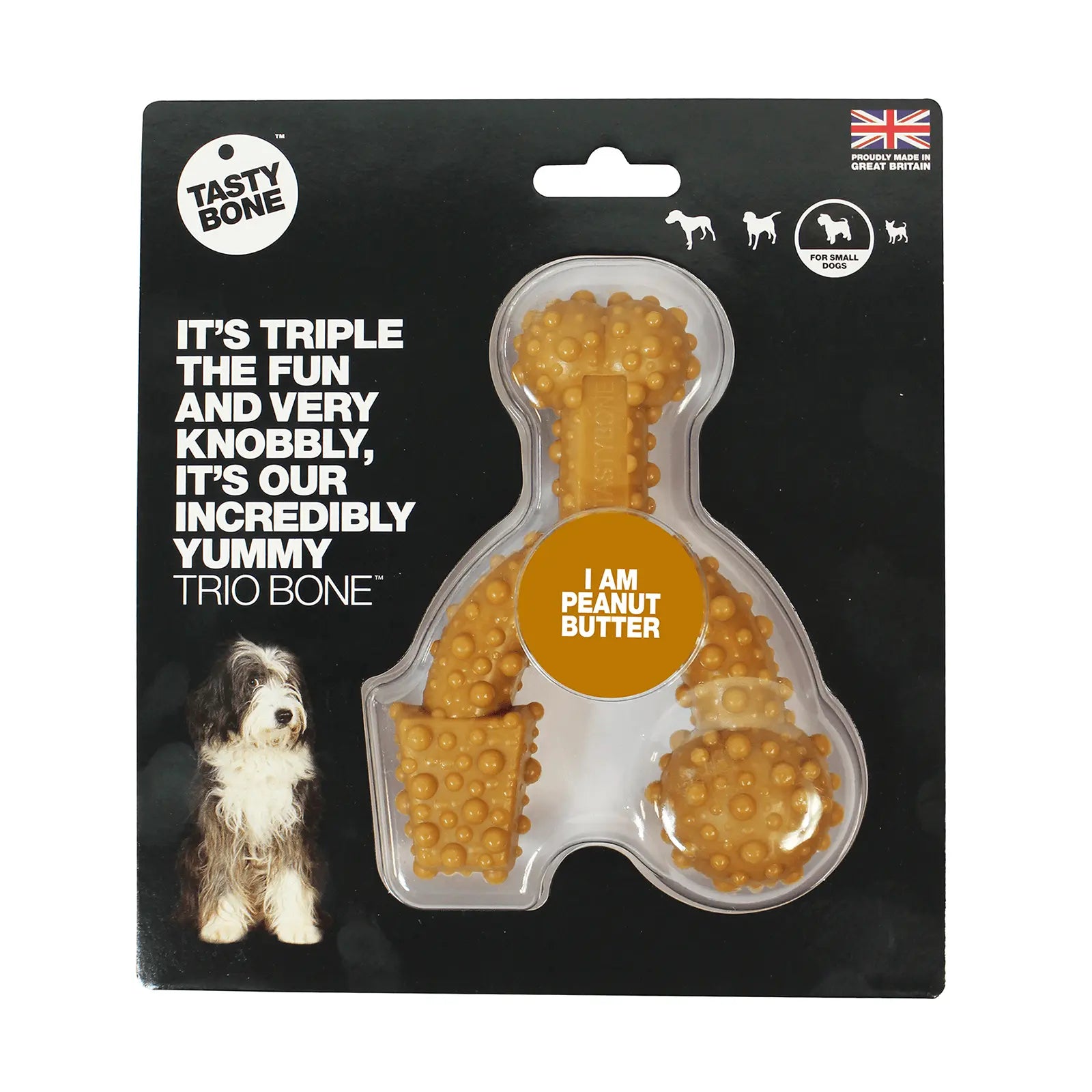 Tasty Bone Nylon Trio Peanut Butter Dog Toy - Kellyville Pets
