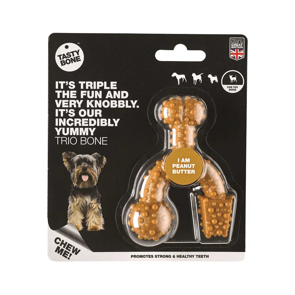Tasty Bone Nylon Trio Peanut Butter Dog Toy - Kellyville Pets