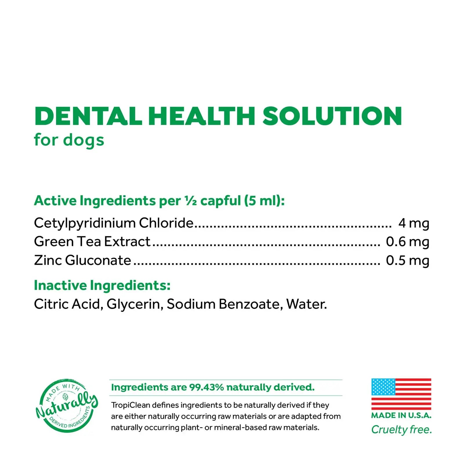 TropiClean Fresh Breath Dental Health Solution for Dogs - Kellyville Pets